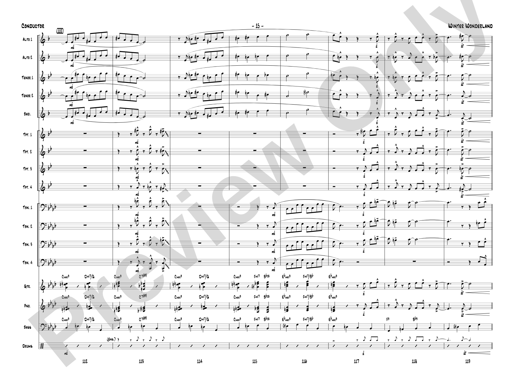 Winter Wonderland: Jazz Ensemble Conductor Score & Parts