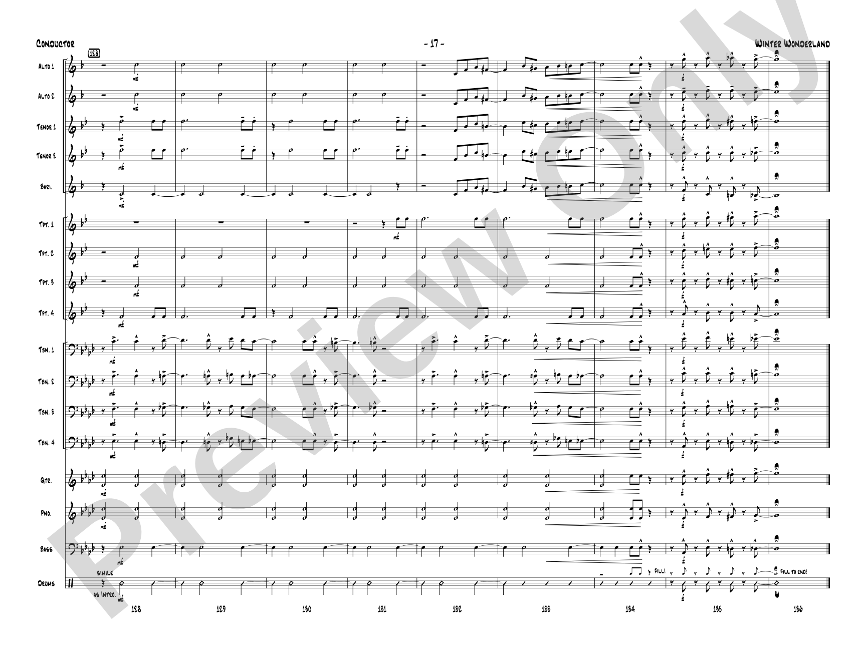 Winter Wonderland: Jazz Ensemble Conductor Score & Parts