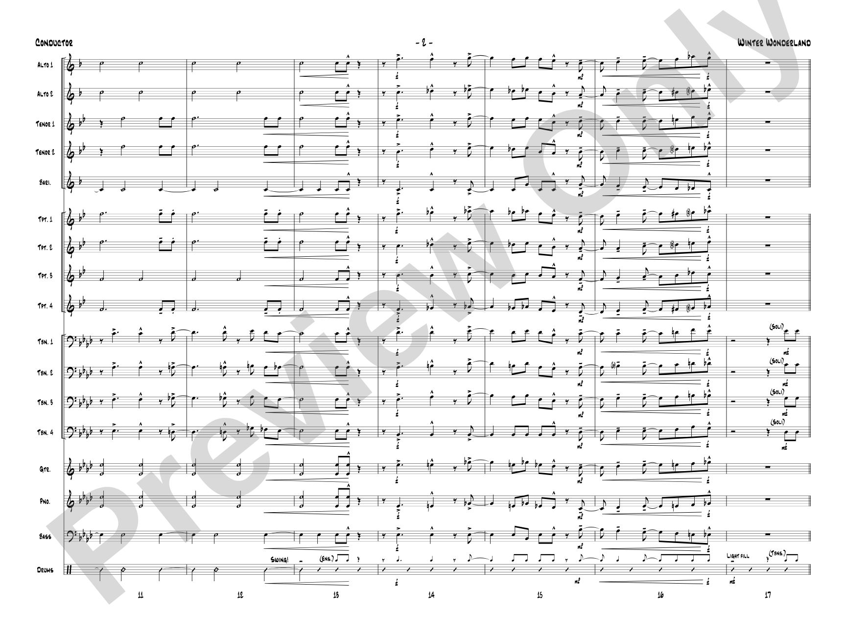 Winter Wonderland: Jazz Ensemble Conductor Score & Parts