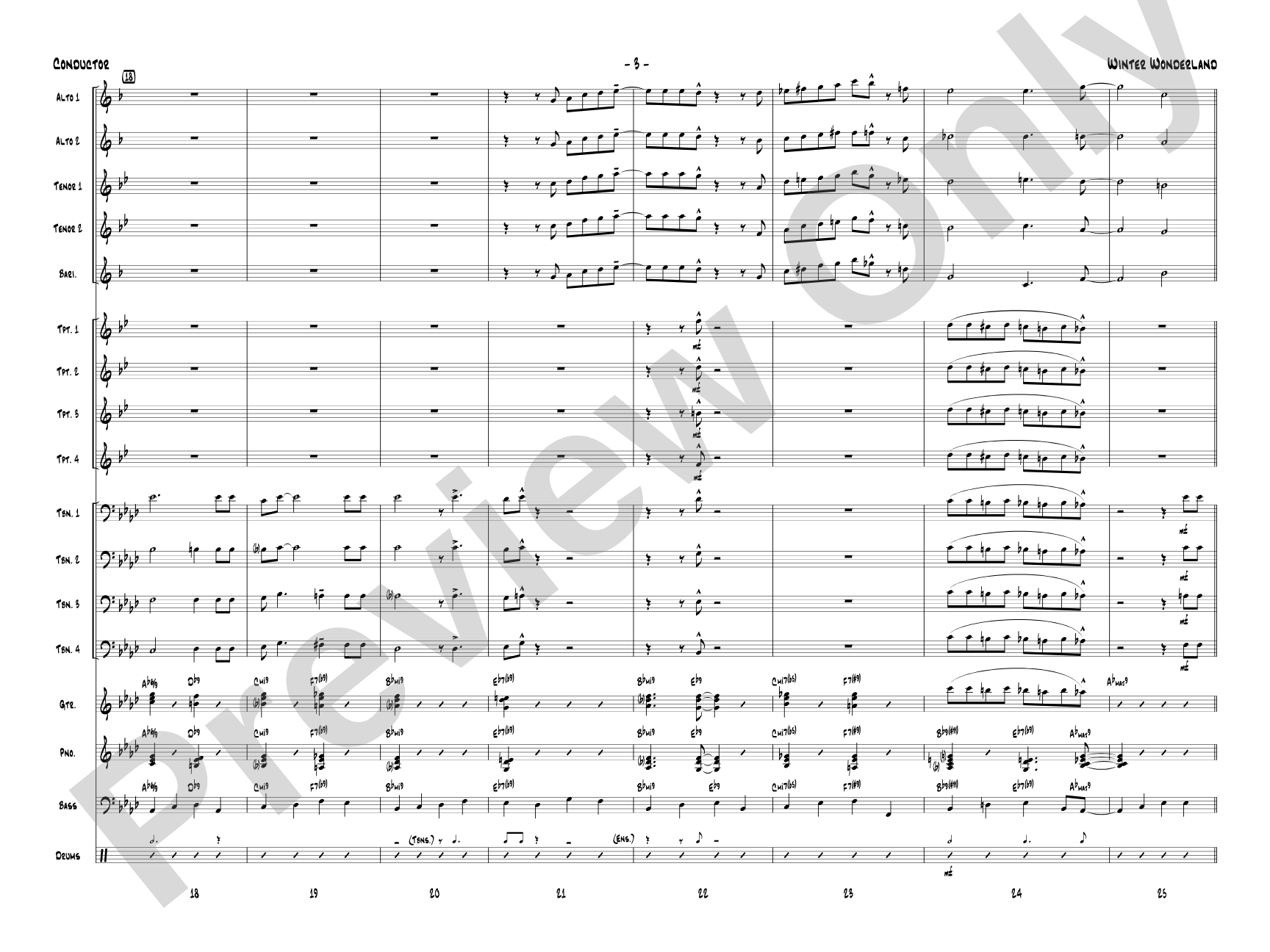 Winter Wonderland: Jazz Ensemble Conductor Score & Parts