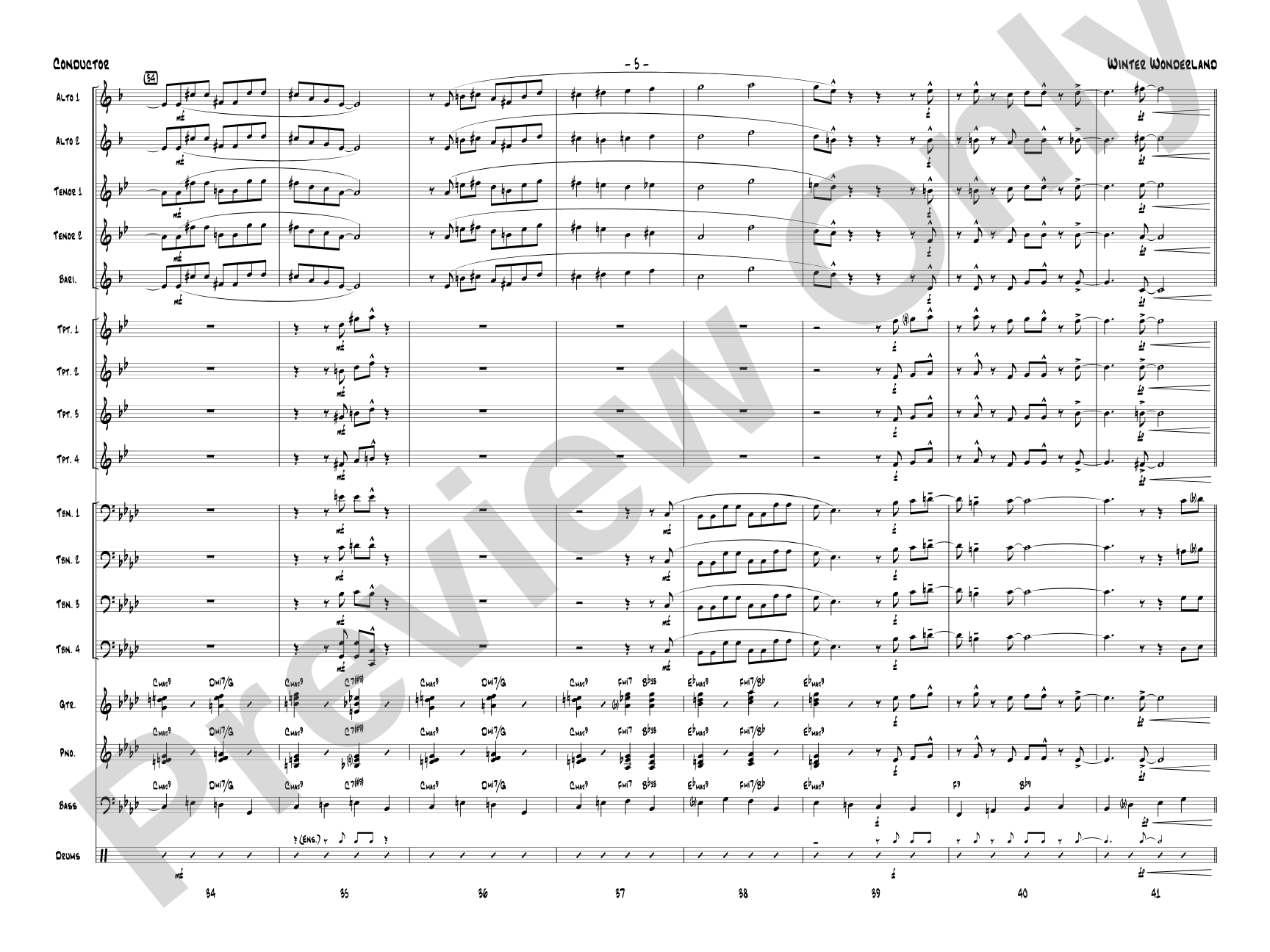 Winter Wonderland: Jazz Ensemble Conductor Score & Parts
