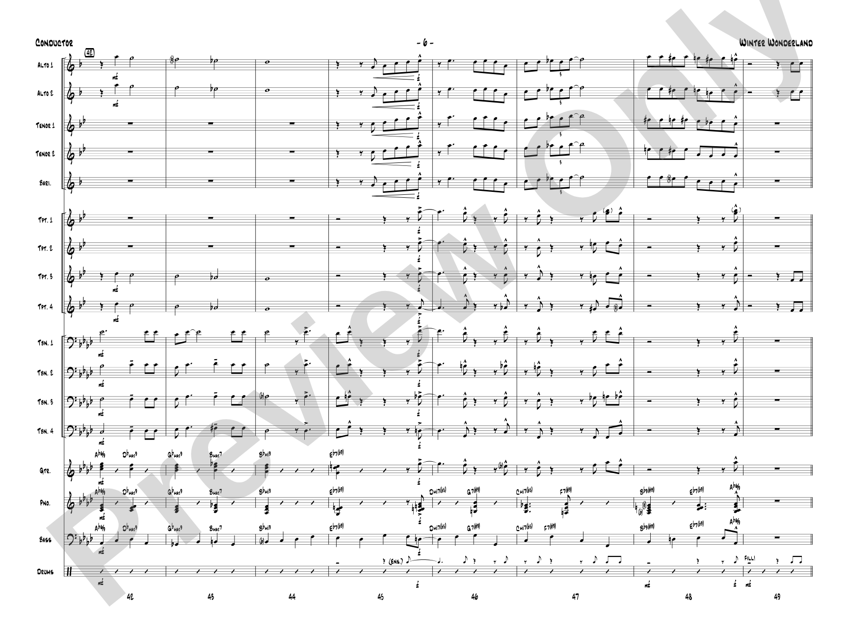 Winter Wonderland: Jazz Ensemble Conductor Score & Parts