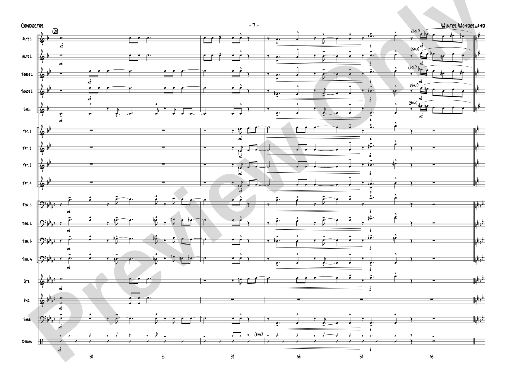 Winter Wonderland: Jazz Ensemble Conductor Score & Parts