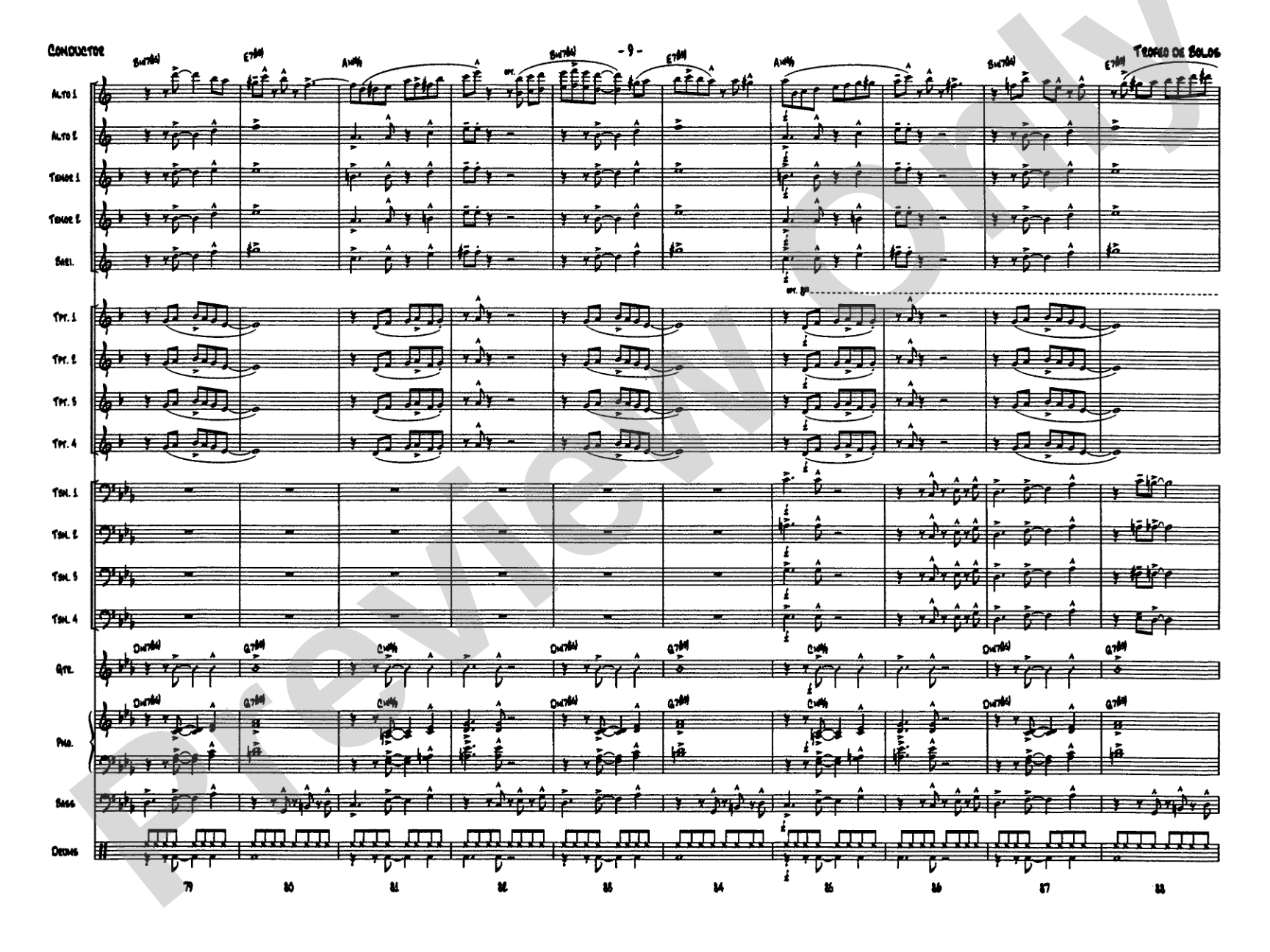 Trofeo de Bolos: Jazz Ensemble Conductor Score & Parts