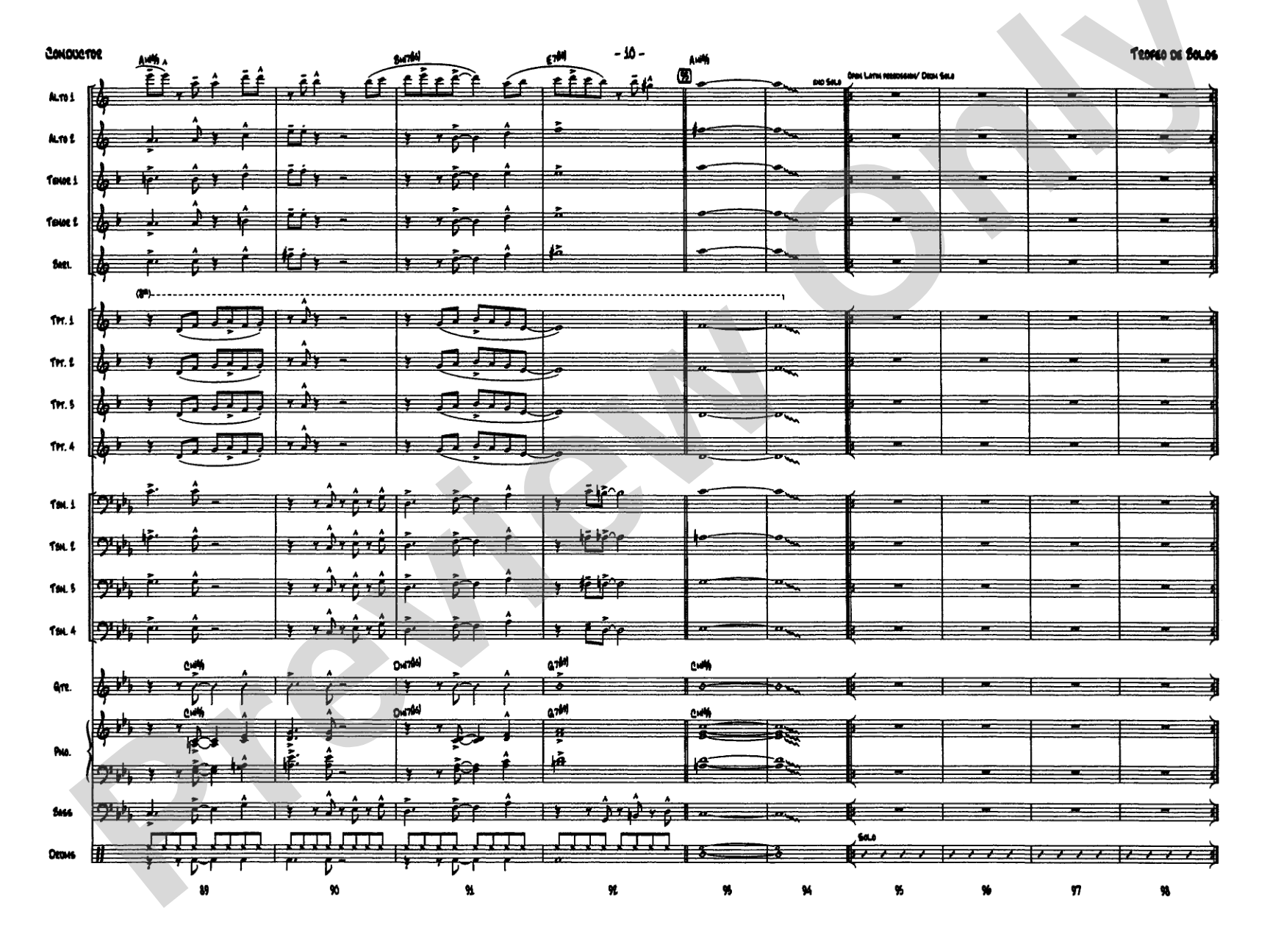 Trofeo de Bolos: Jazz Ensemble Conductor Score & Parts