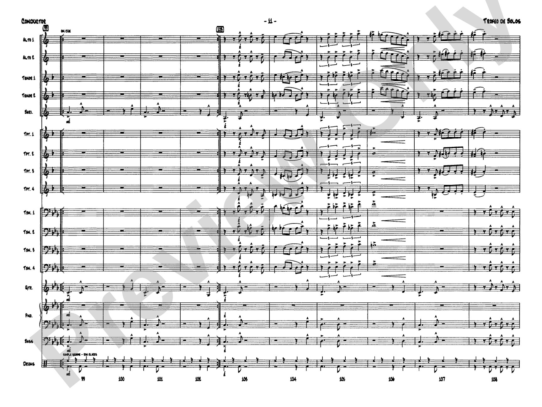 Trofeo de Bolos: Jazz Ensemble Conductor Score & Parts
