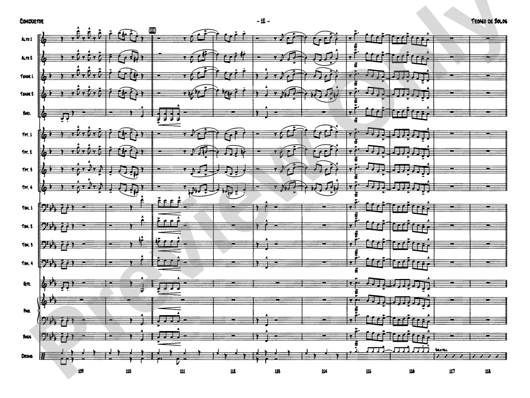 Trofeo de Bolos: Jazz Ensemble Conductor Score & Parts