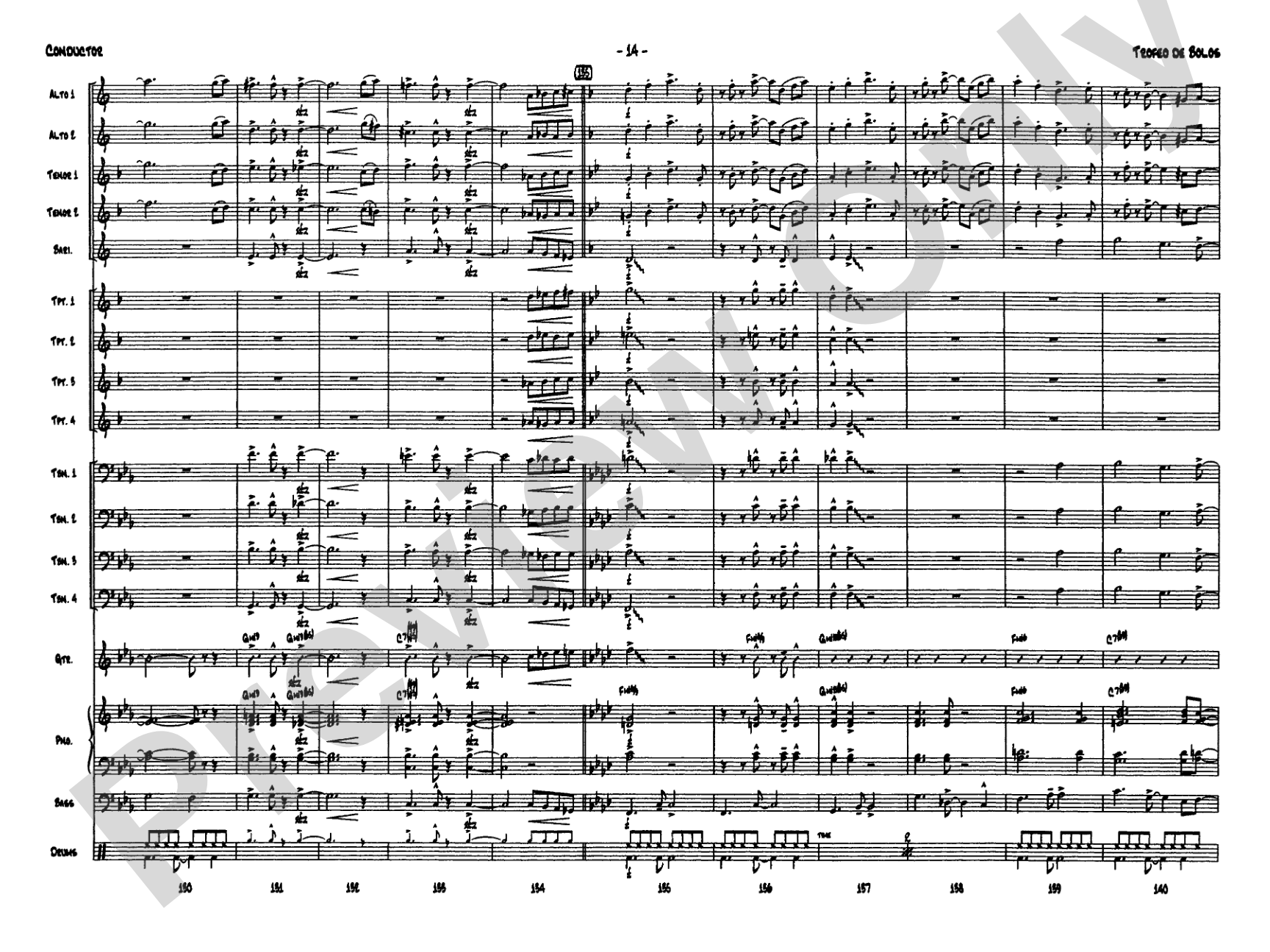 Trofeo de Bolos: Jazz Ensemble Conductor Score & Parts