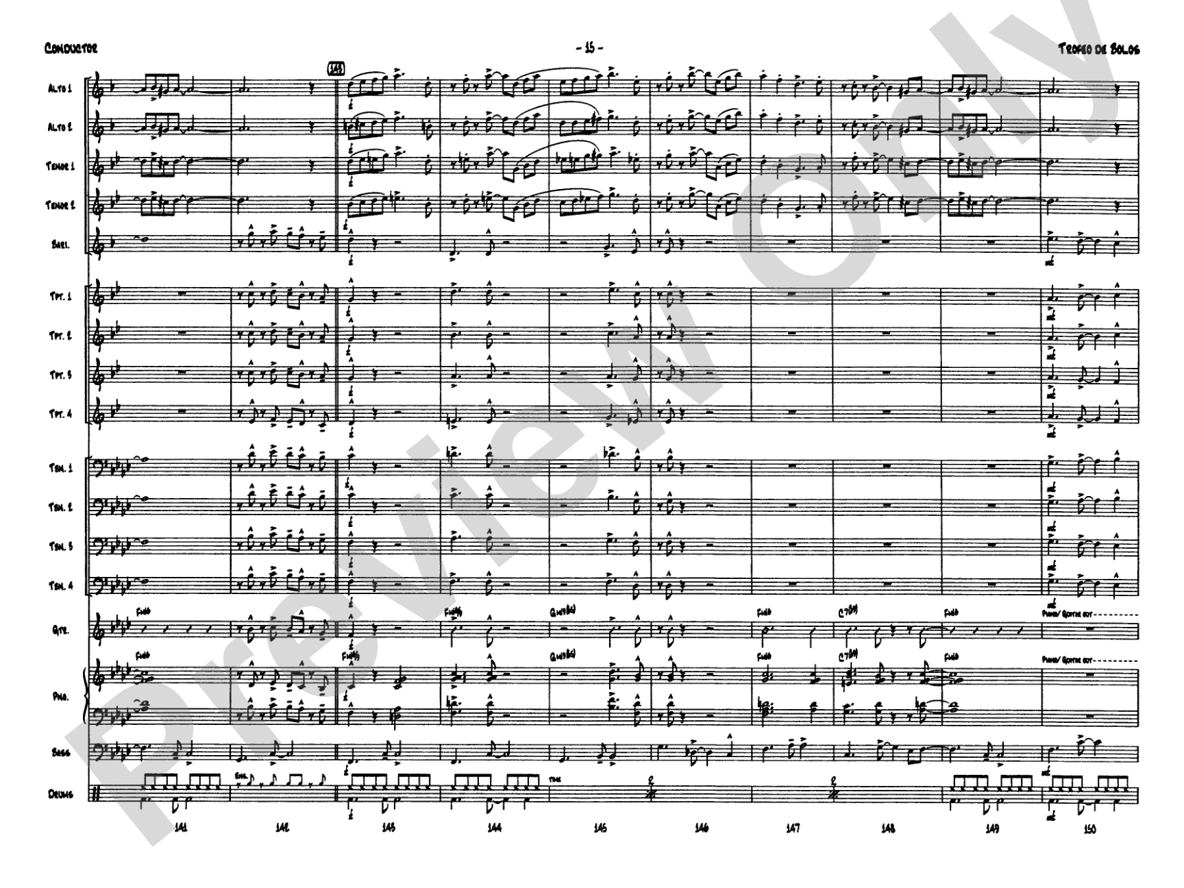 Trofeo de Bolos: Jazz Ensemble Conductor Score & Parts