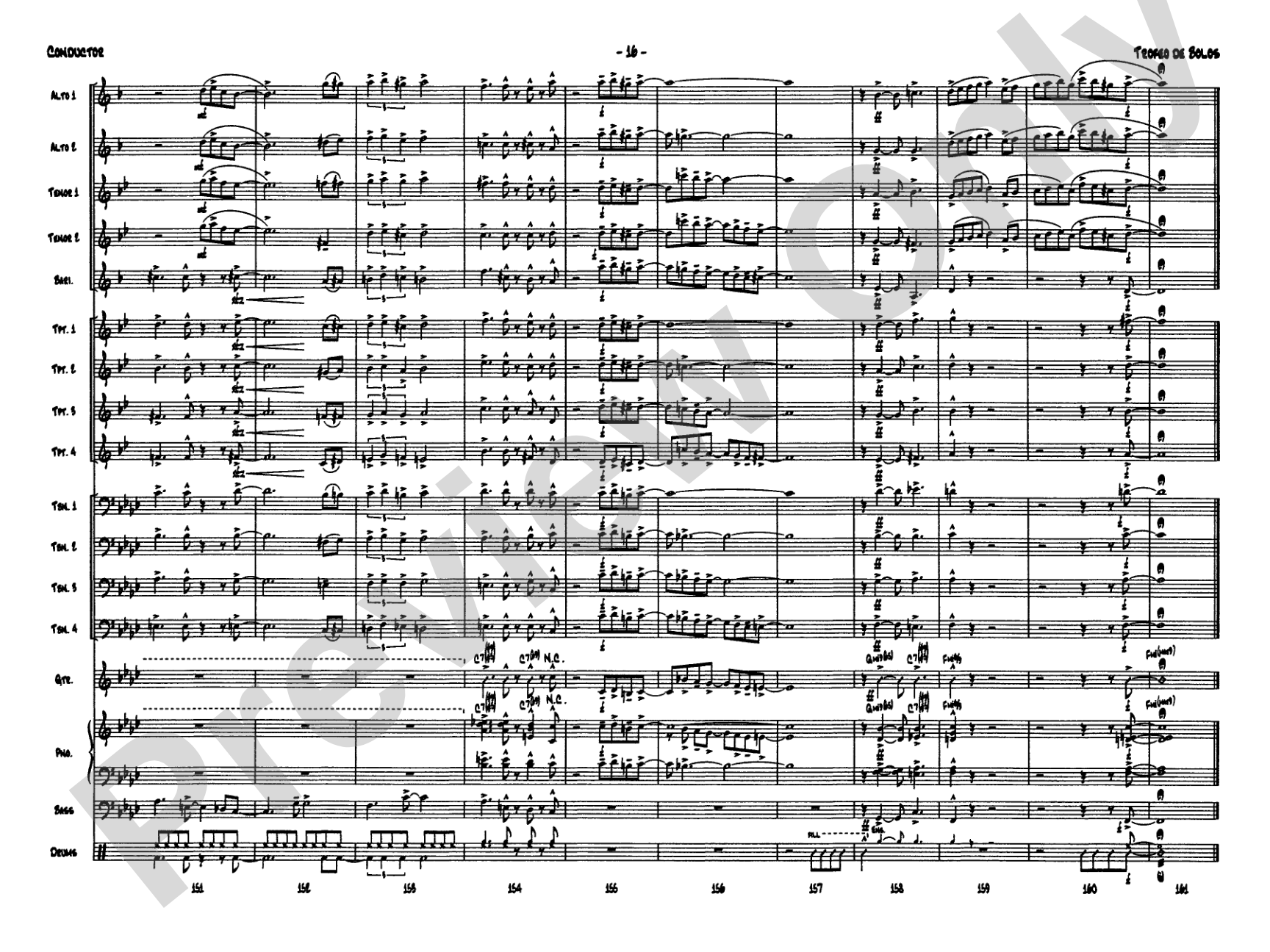 Trofeo de Bolos: Jazz Ensemble Conductor Score & Parts