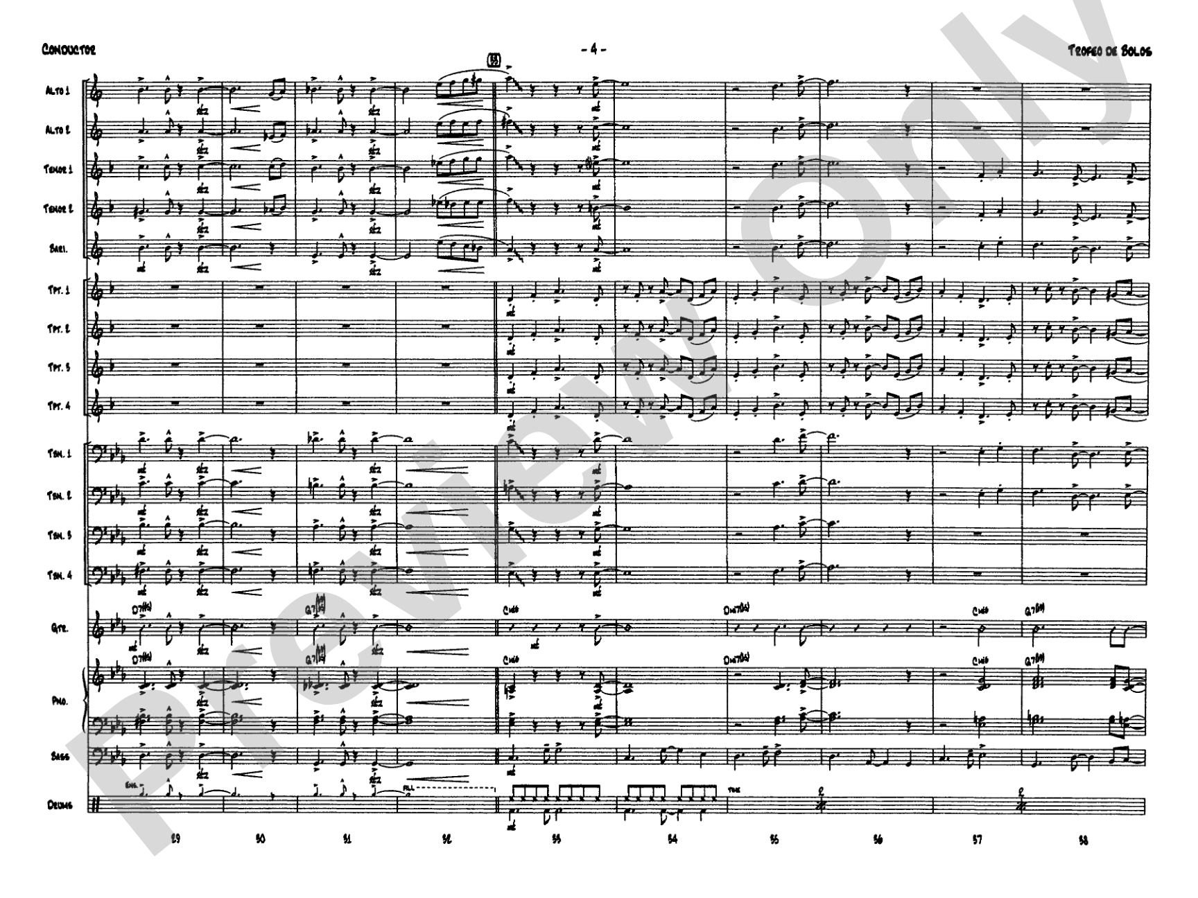 Trofeo de Bolos: Jazz Ensemble Conductor Score & Parts