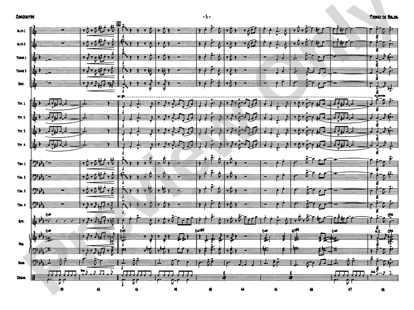 Trofeo de Bolos: Jazz Ensemble Conductor Score & Parts