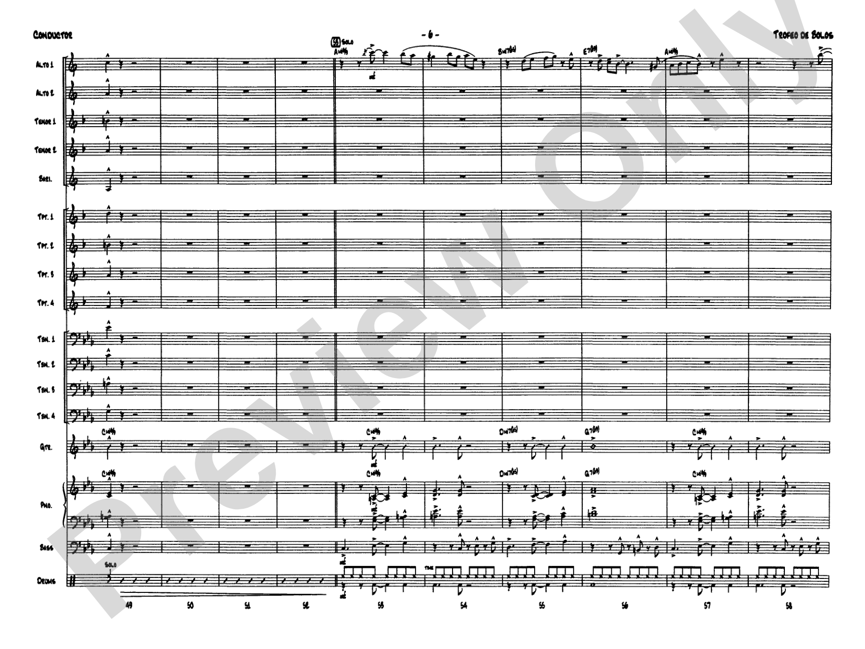 Trofeo de Bolos: Jazz Ensemble Conductor Score & Parts