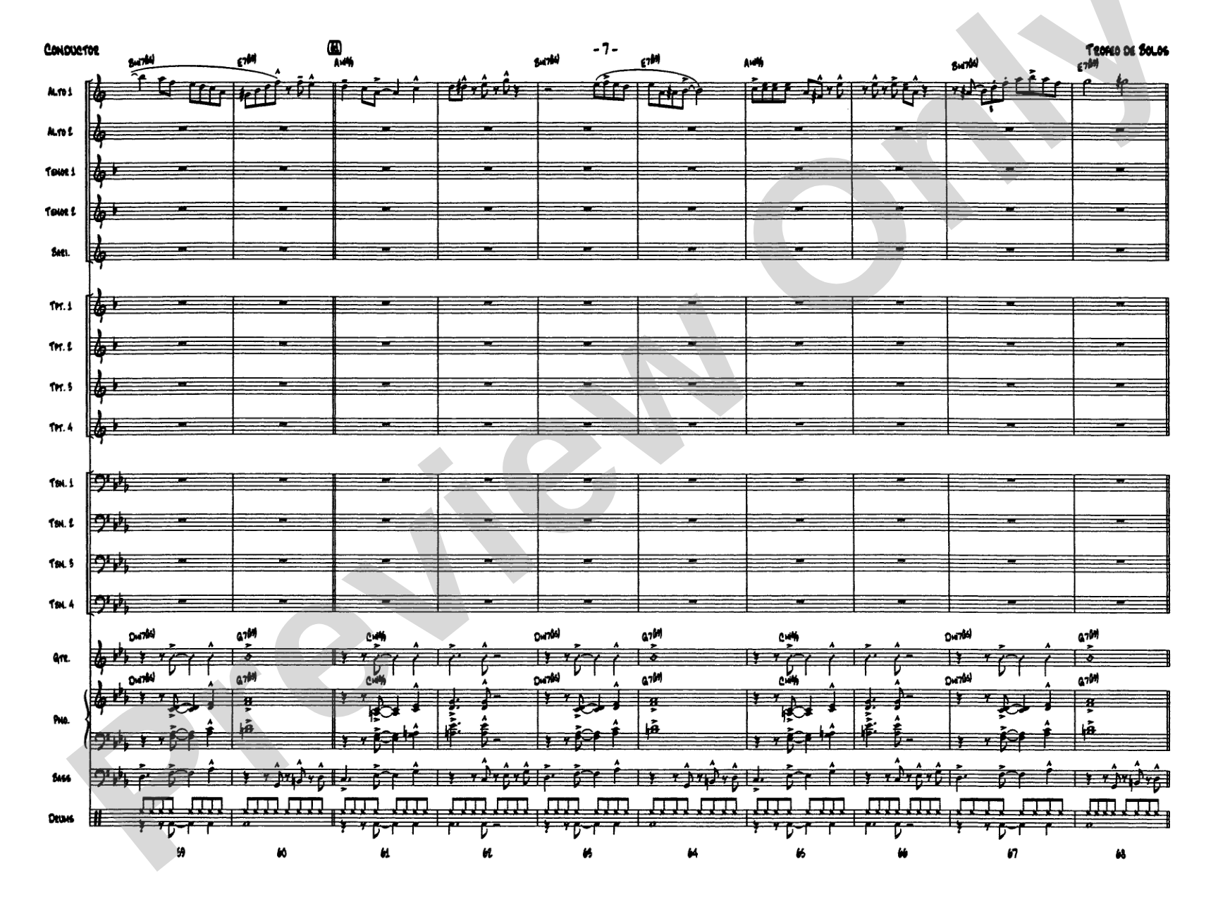 Trofeo de Bolos: Jazz Ensemble Conductor Score & Parts