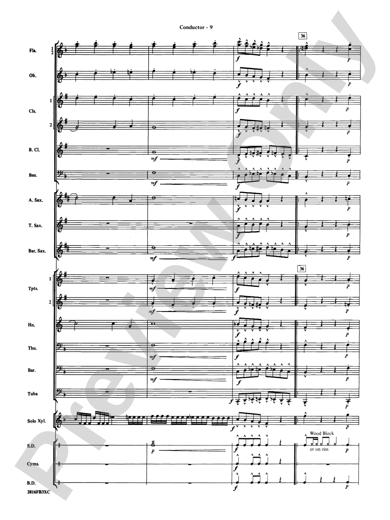 Fiddle-Faddle: Concert Band Conductor Score & Parts