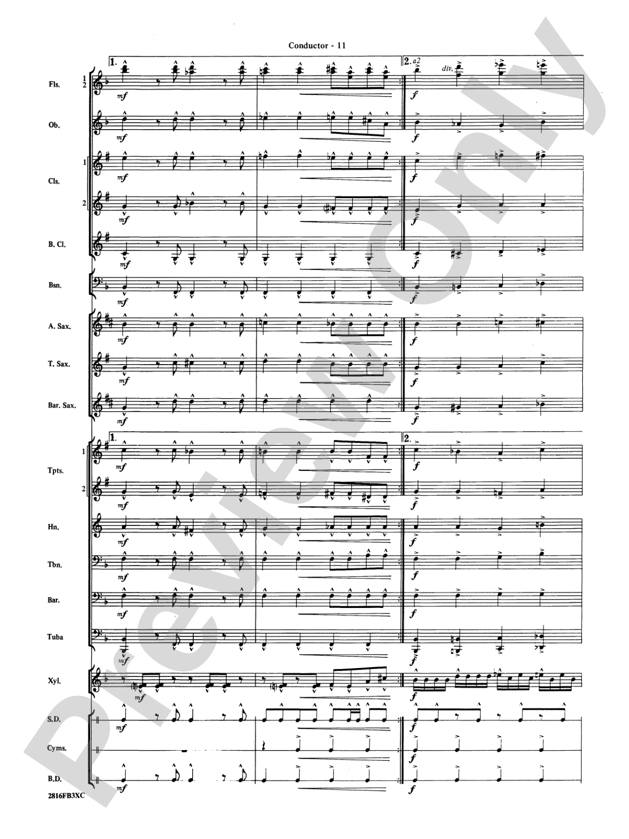 Fiddle-Faddle: Concert Band Conductor Score & Parts