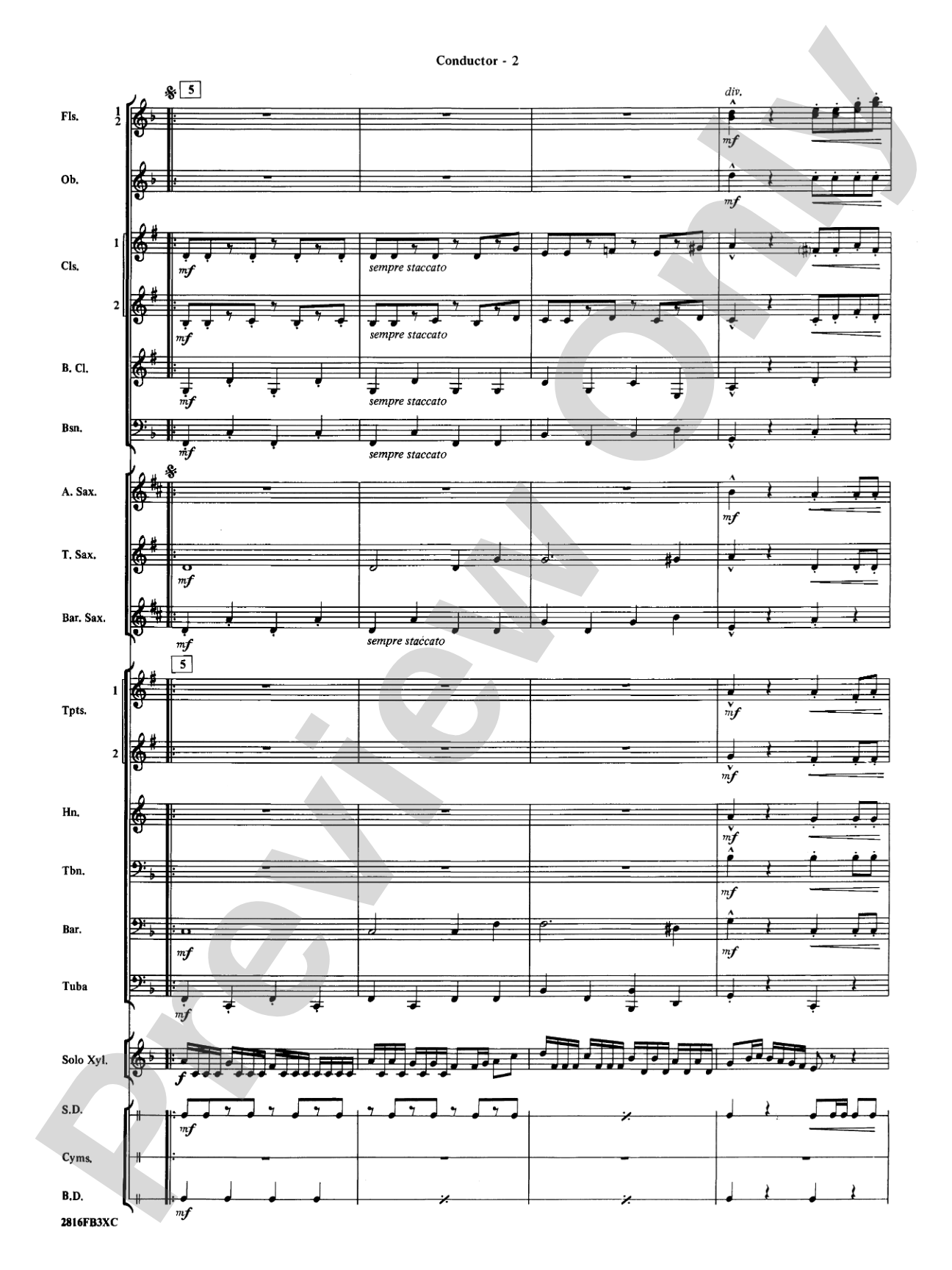 Fiddle-Faddle: Concert Band Conductor Score & Parts