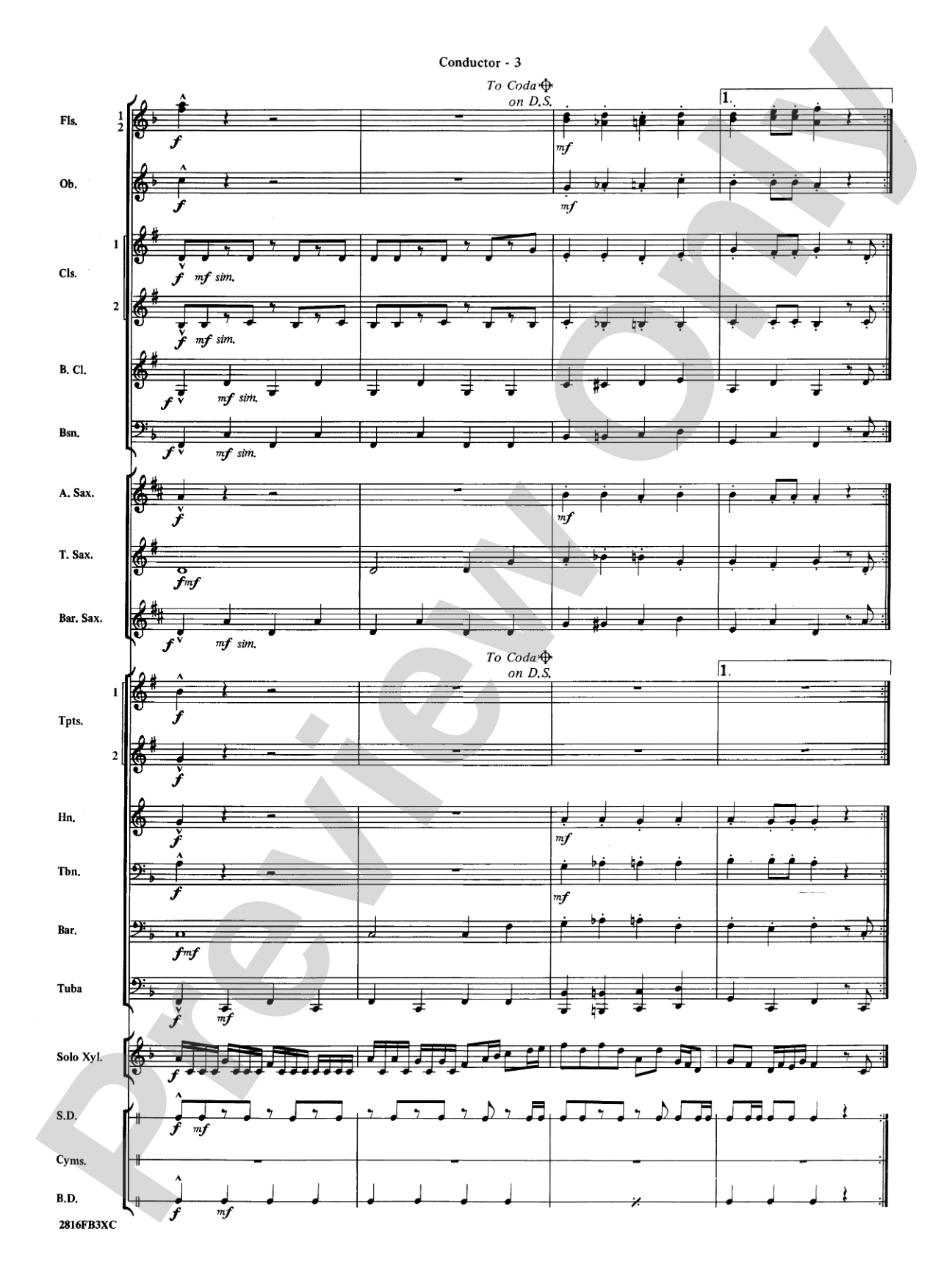 Fiddle-Faddle: Concert Band Conductor Score & Parts