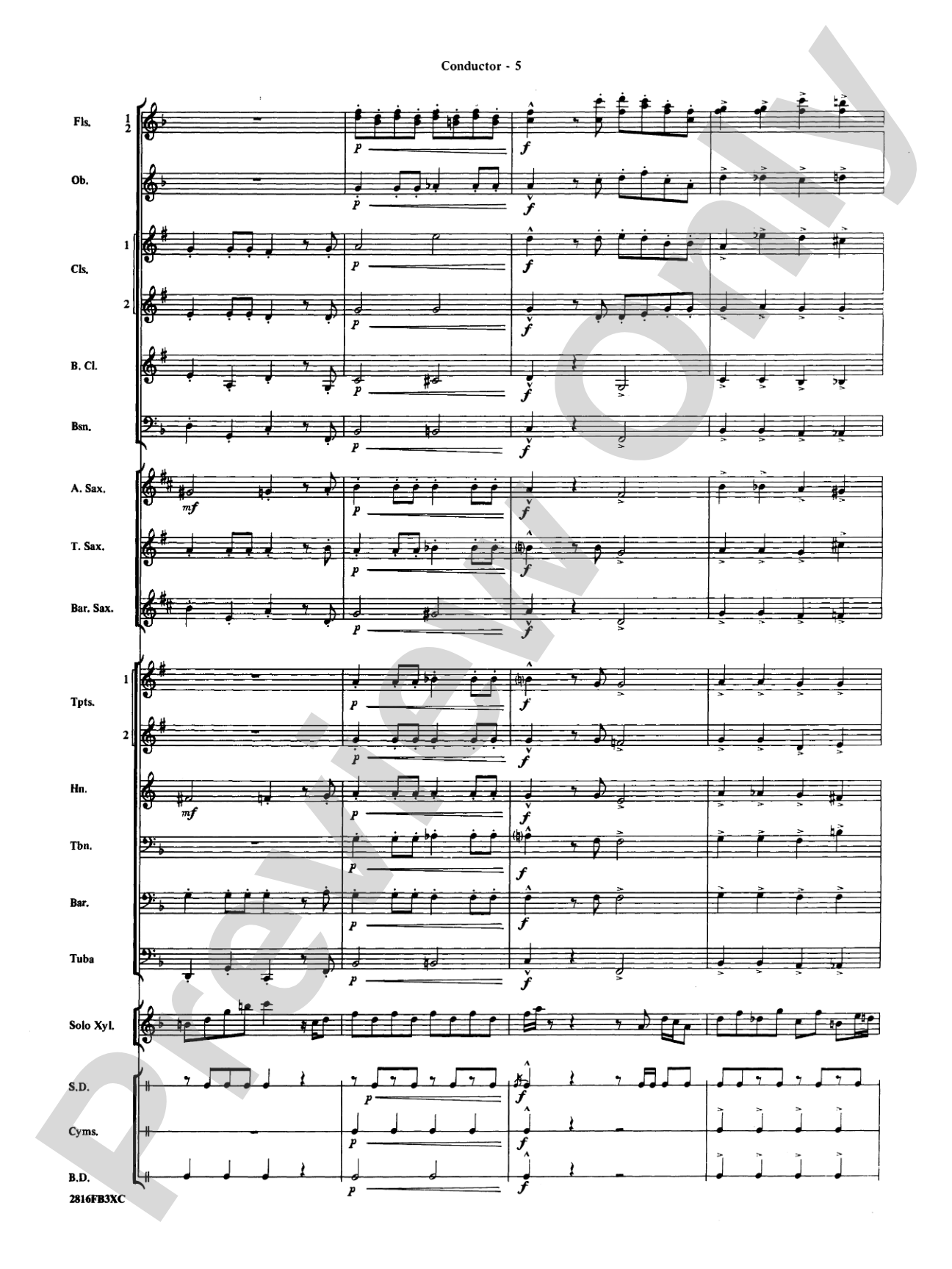 Fiddle-Faddle: Concert Band Conductor Score & Parts