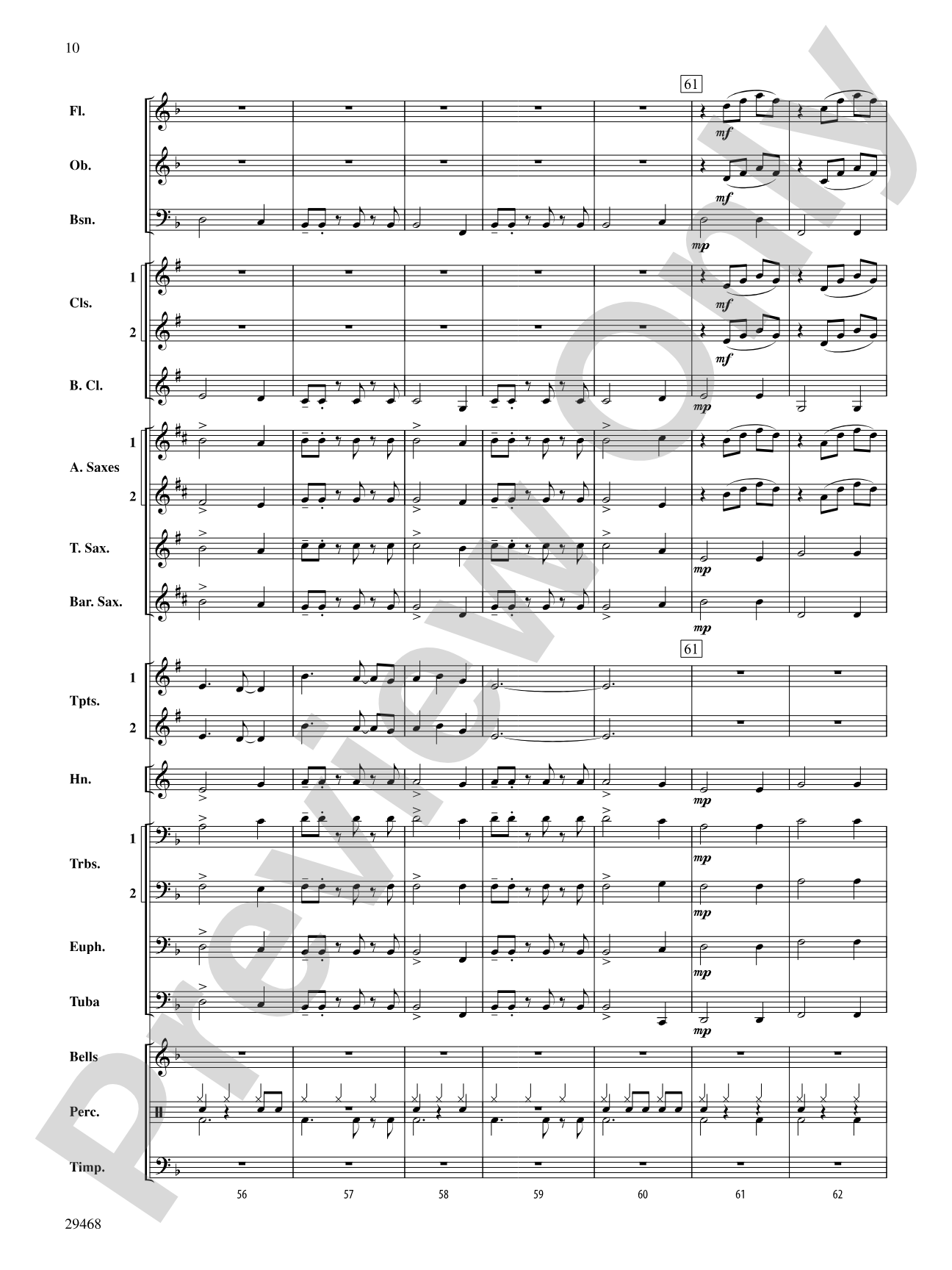 Carol of the Bells: Concert Band Conductor Score & Parts