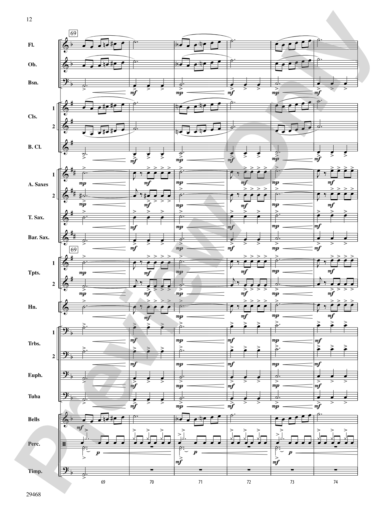 Carol of the Bells: Concert Band Conductor Score & Parts