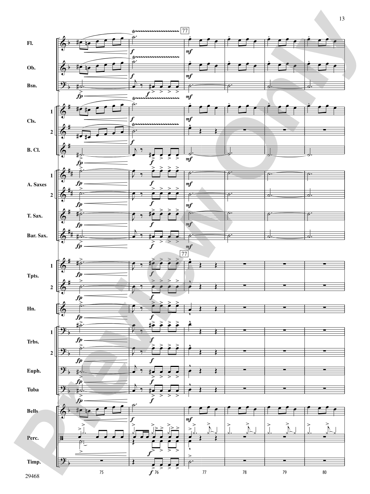 Carol of the Bells: Concert Band Conductor Score & Parts