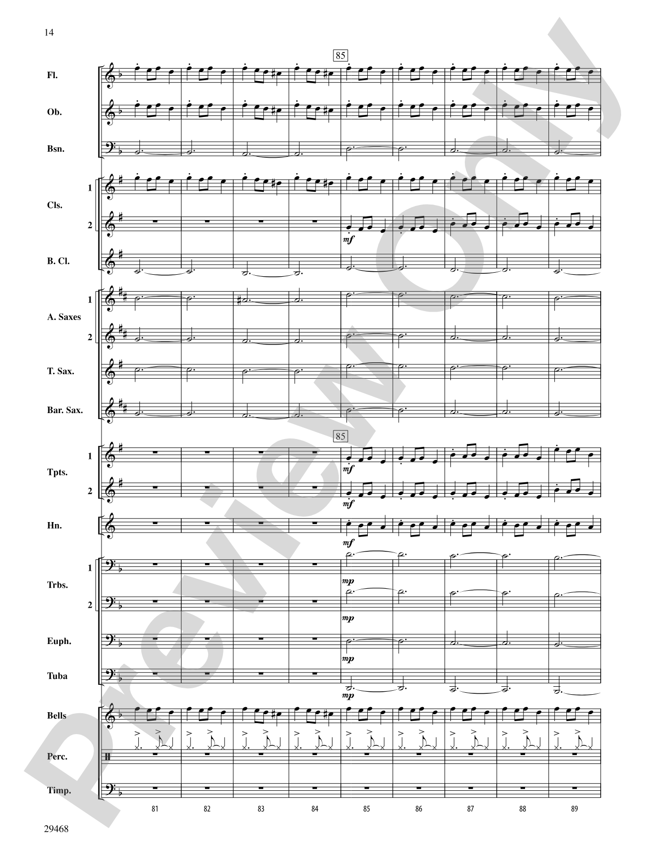 Carol of the Bells: Concert Band Conductor Score & Parts