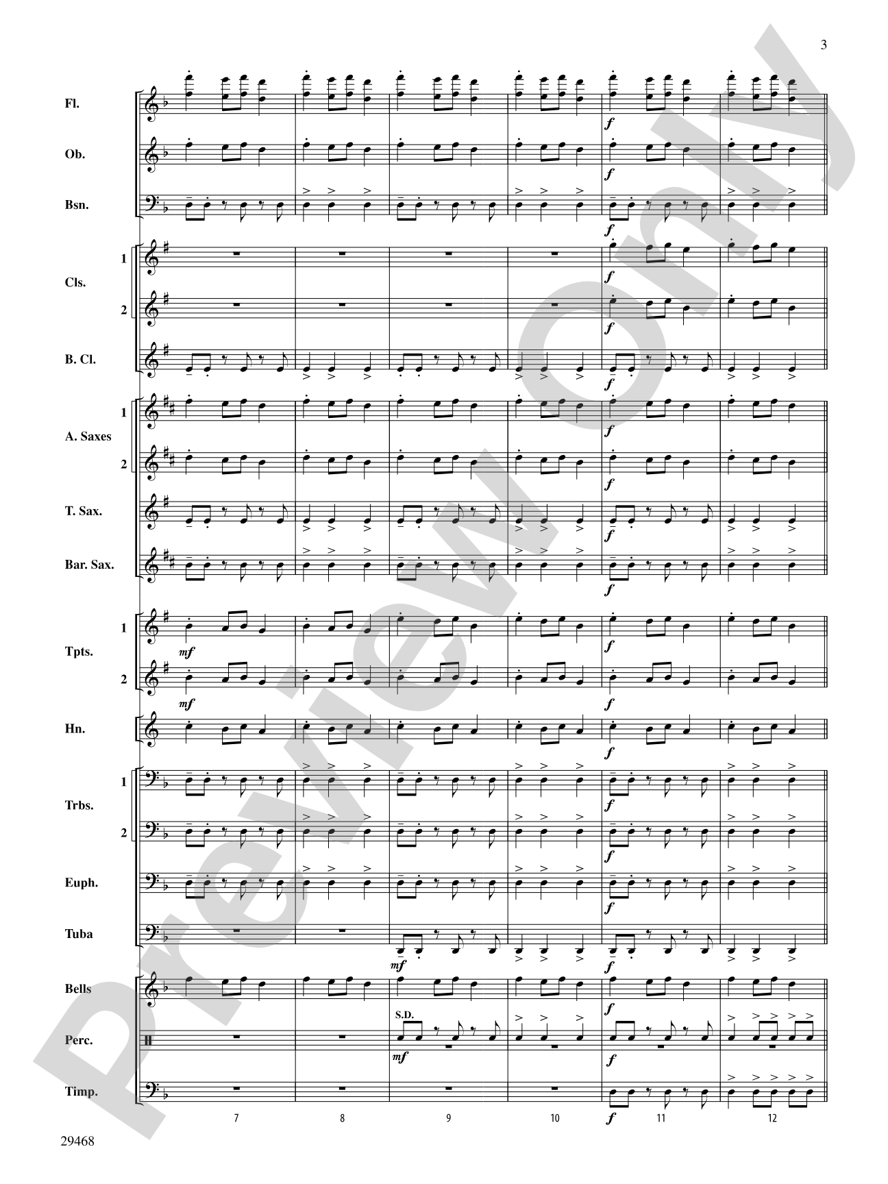 Carol of the Bells: Concert Band Conductor Score & Parts