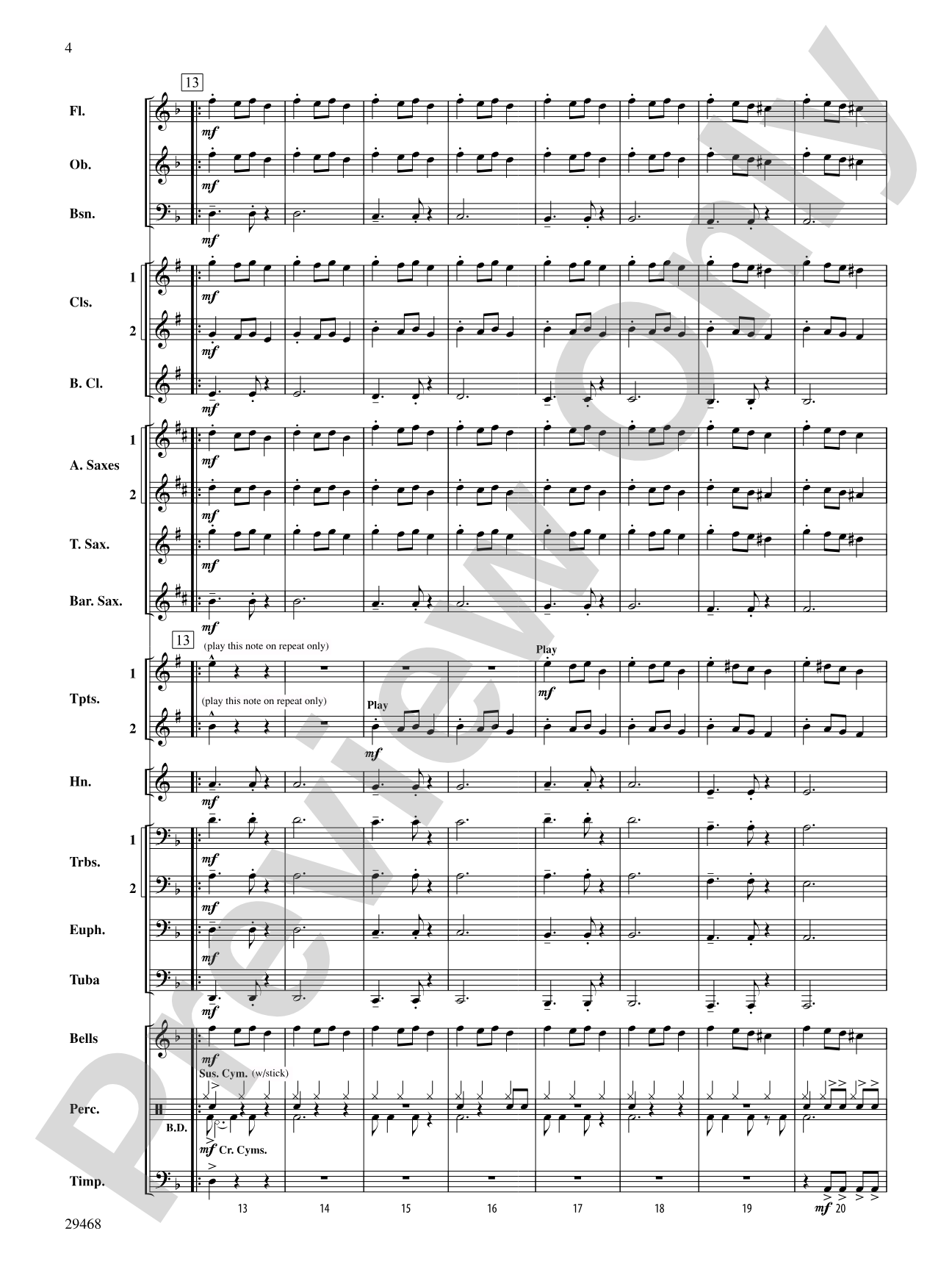Carol of the Bells: Concert Band Conductor Score & Parts
