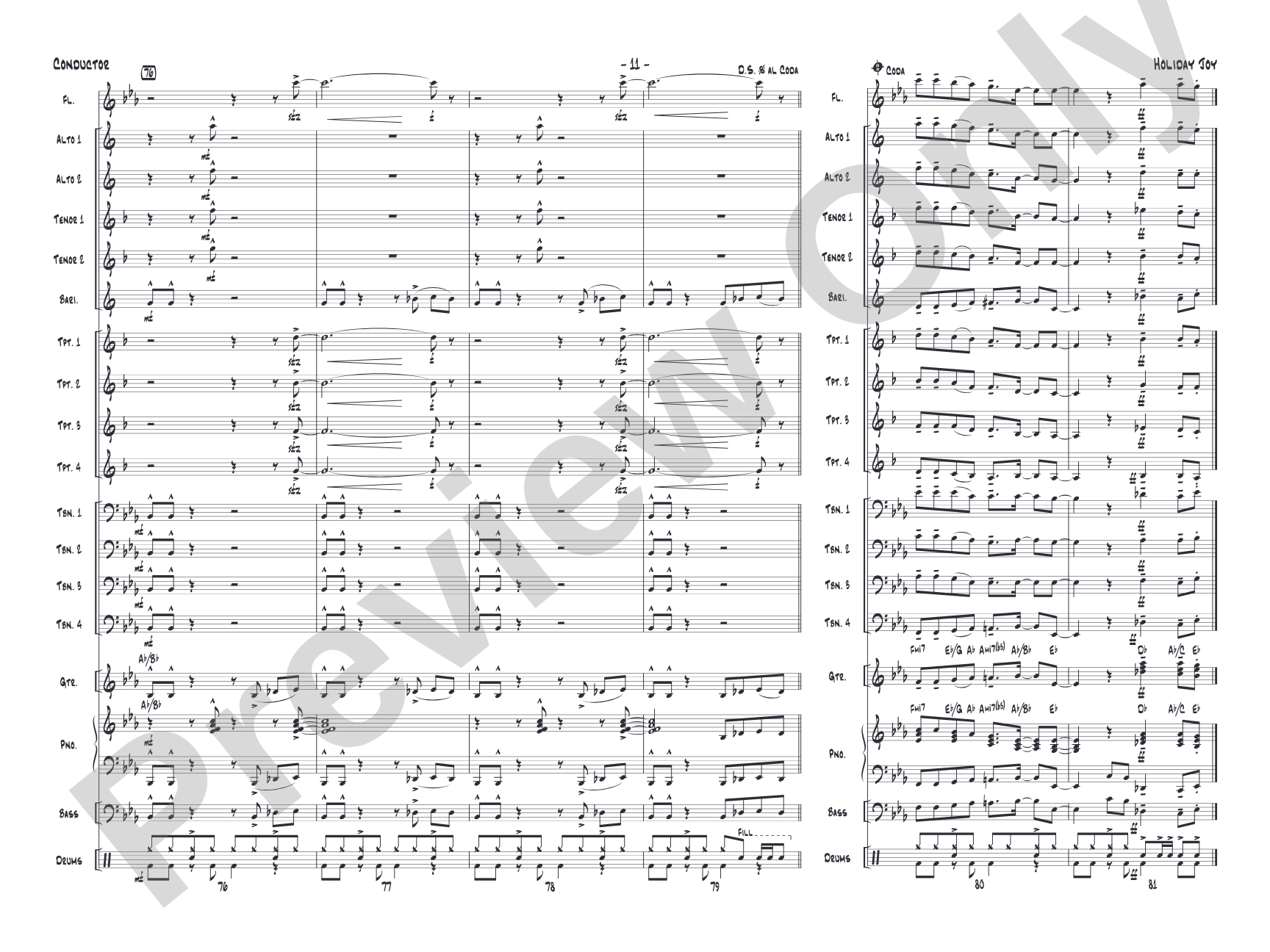 Holiday Joy: Jazz Ensemble Conductor Score & Parts