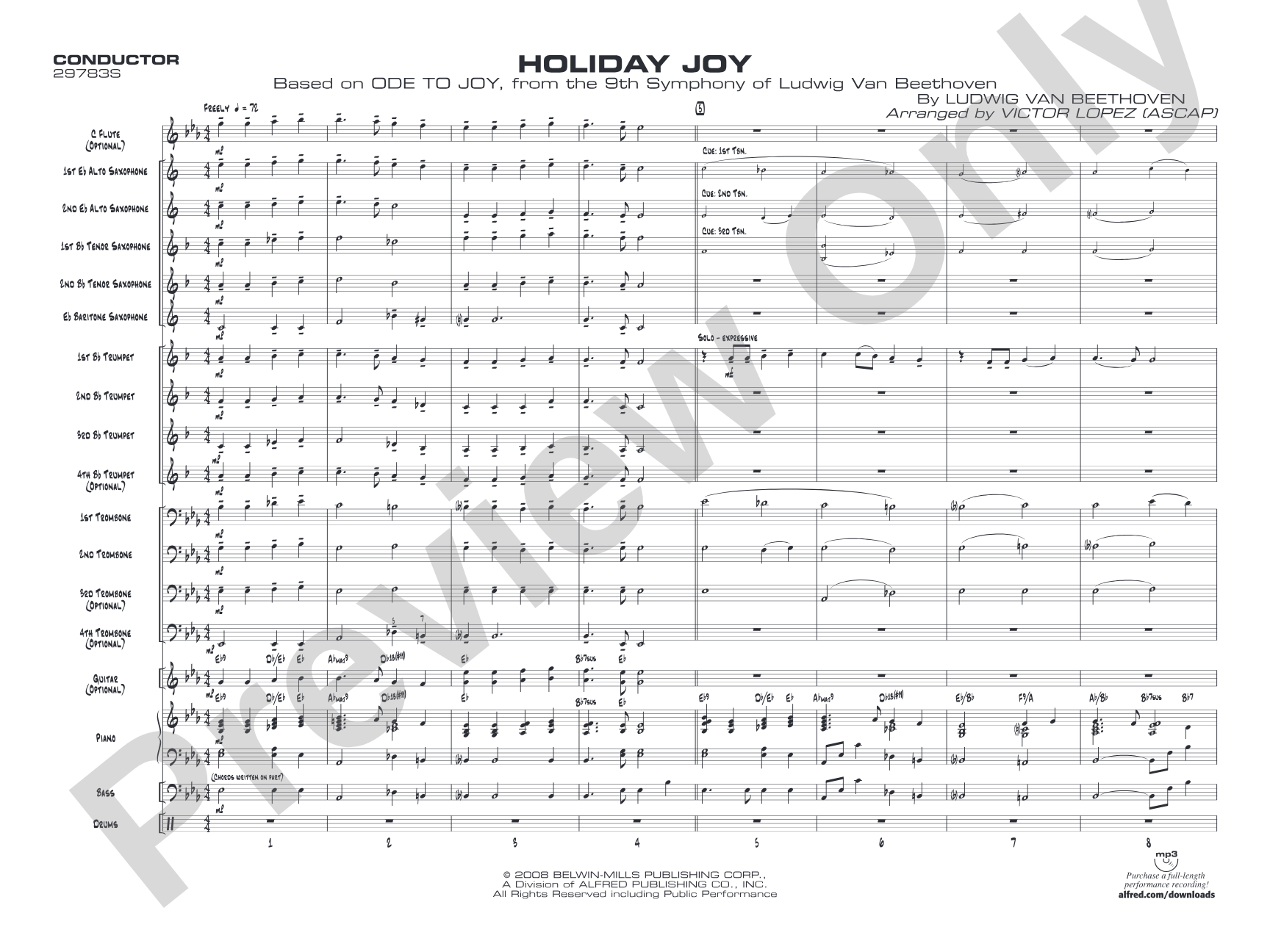Holiday Joy: Jazz Ensemble Conductor Score & Parts