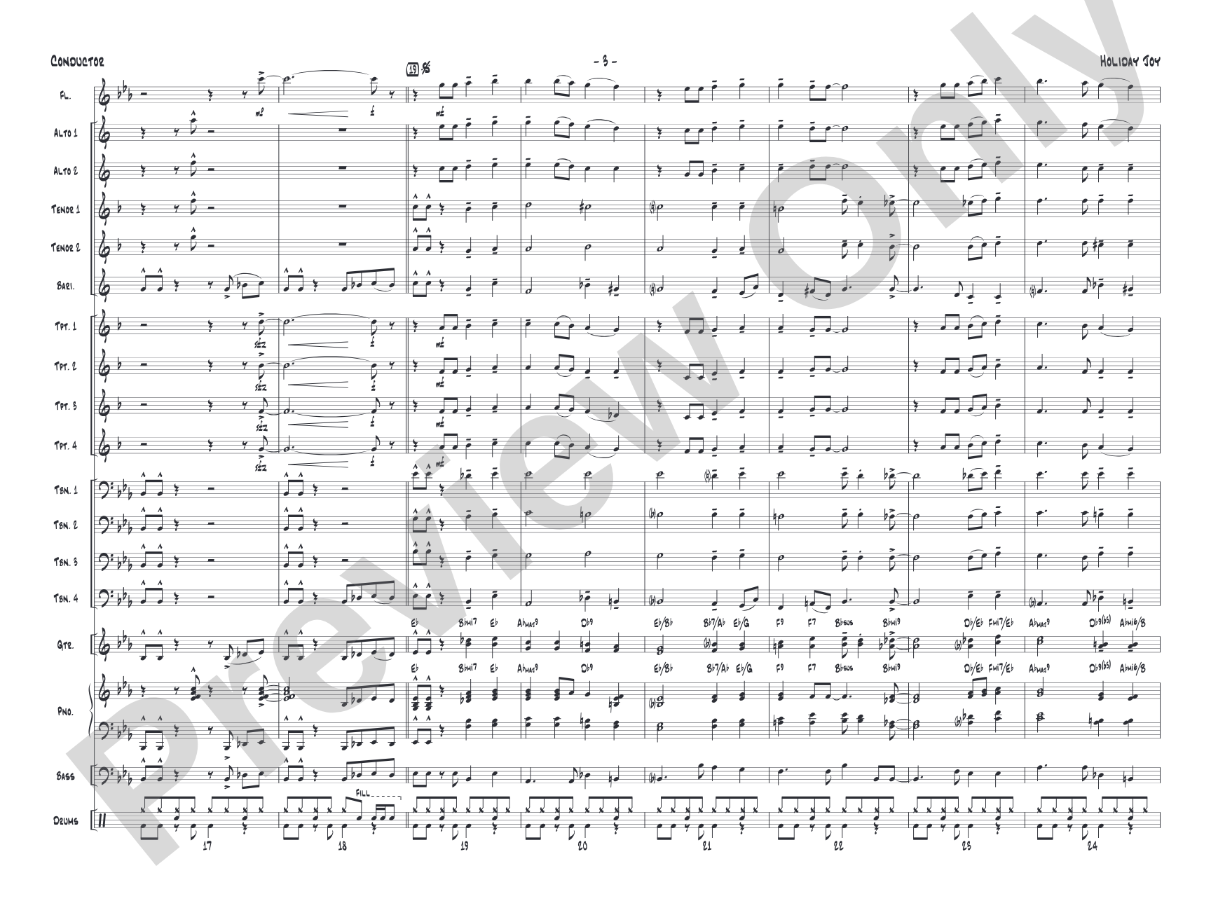 Holiday Joy: Jazz Ensemble Conductor Score & Parts