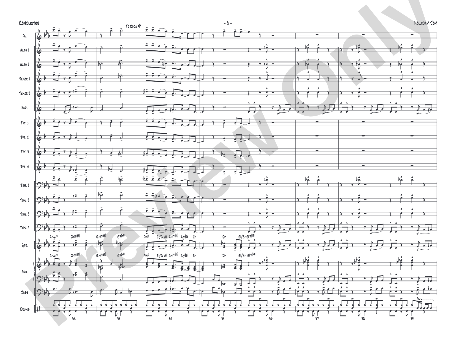 Holiday Joy: Jazz Ensemble Conductor Score & Parts