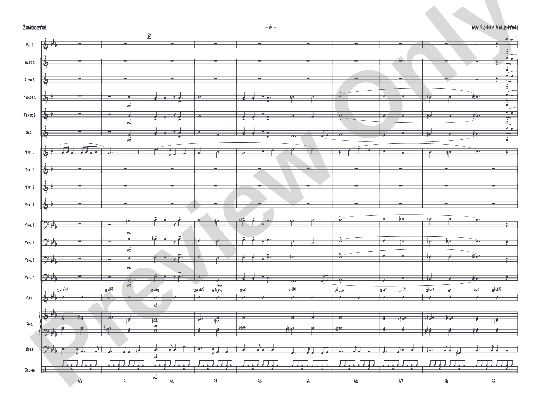 My Funny Valentine: Jazz Ensemble Conductor Score & Parts
