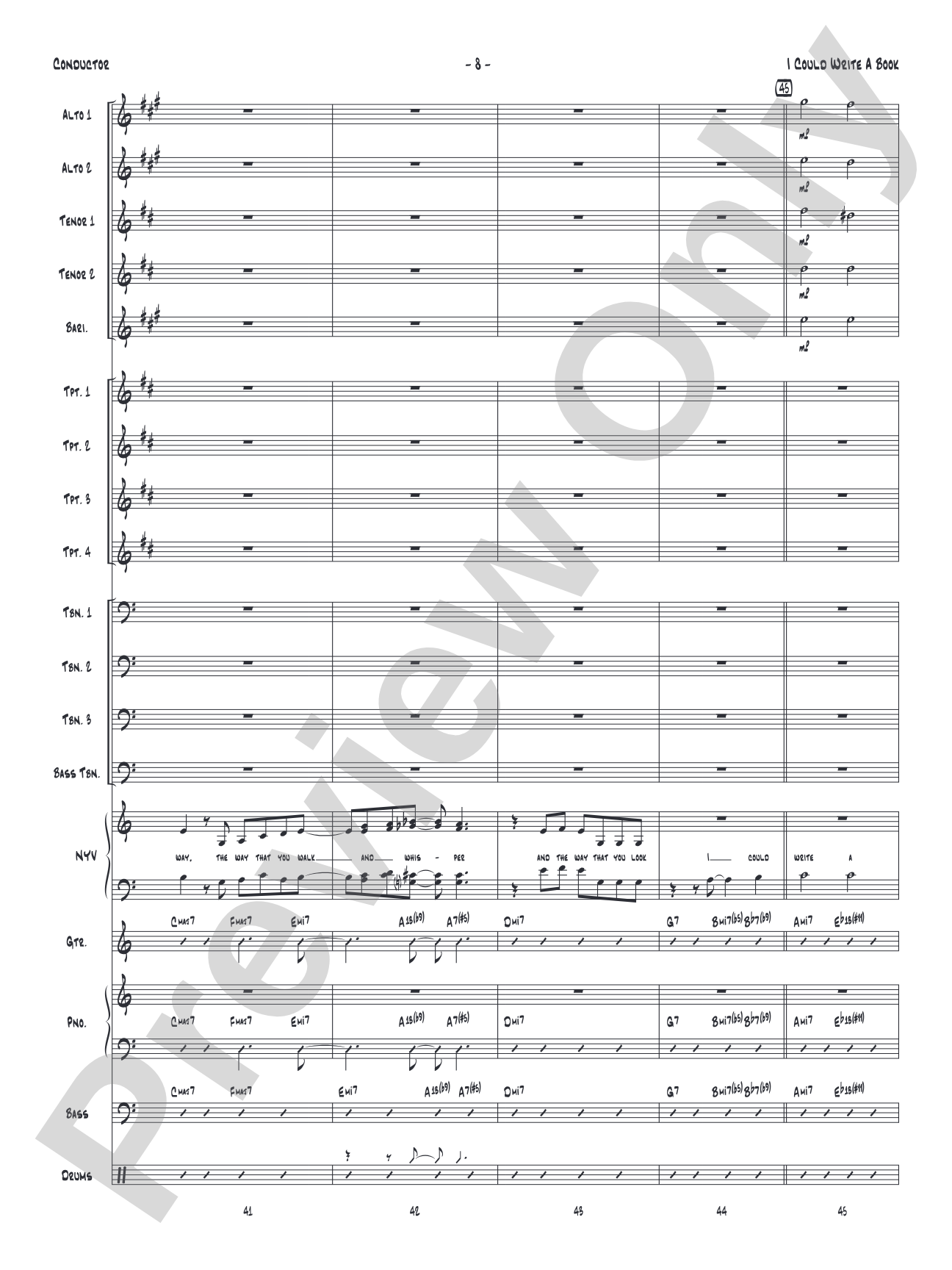 I Could Write a Book: Vocal Solo with Jazz Ensemble Conductor Score & Parts