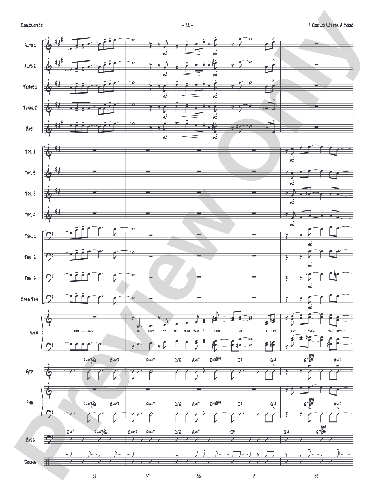I Could Write a Book: Vocal Solo with Jazz Ensemble Conductor Score & Parts