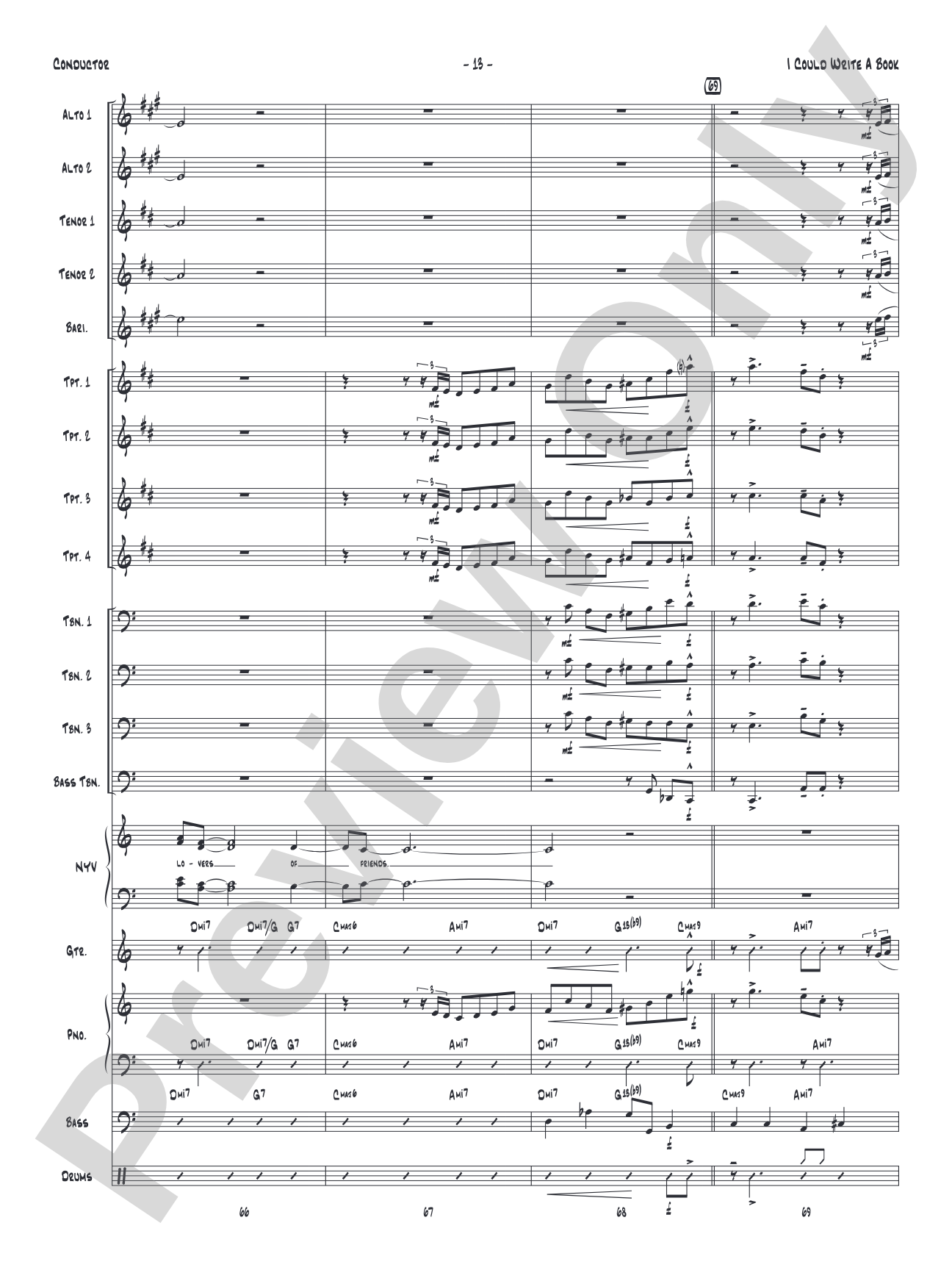 I Could Write a Book: Vocal Solo with Jazz Ensemble Conductor Score & Parts