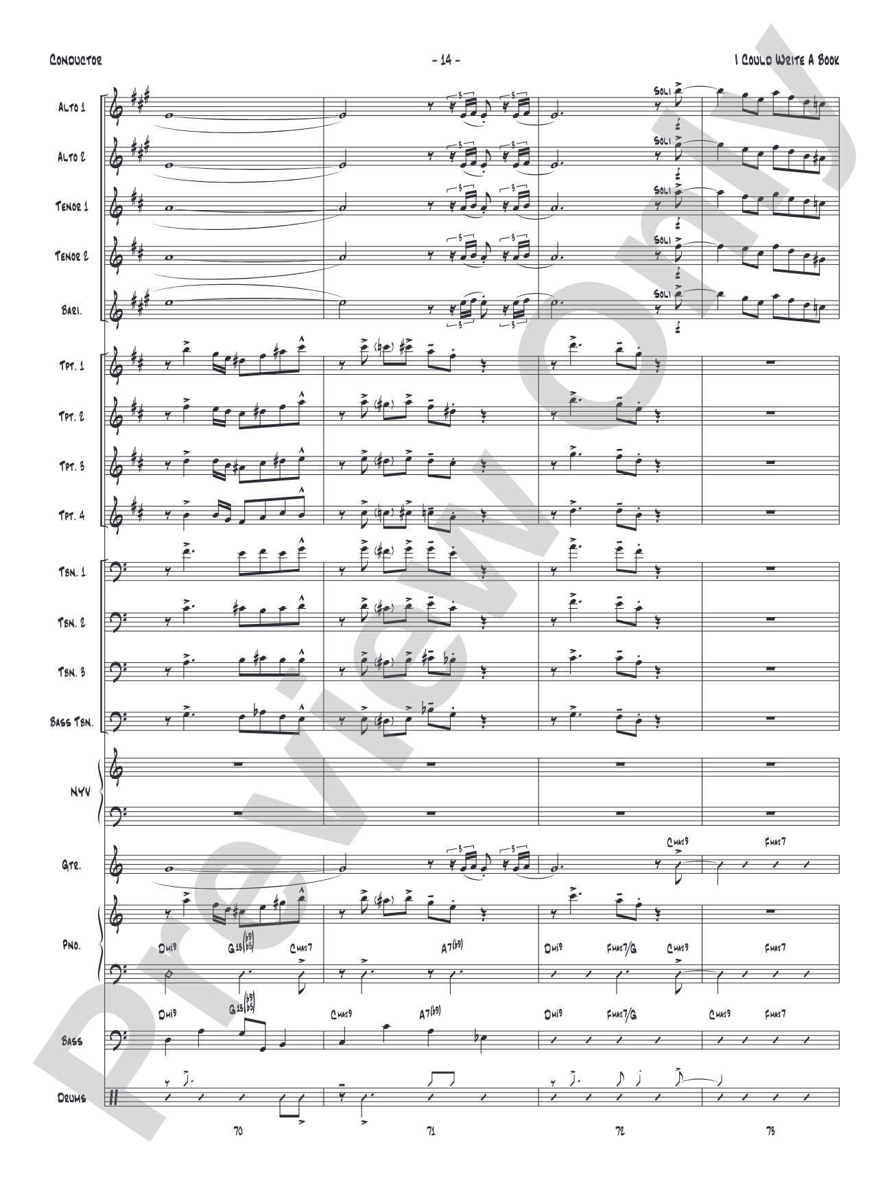 I Could Write a Book: Vocal Solo with Jazz Ensemble Conductor Score & Parts