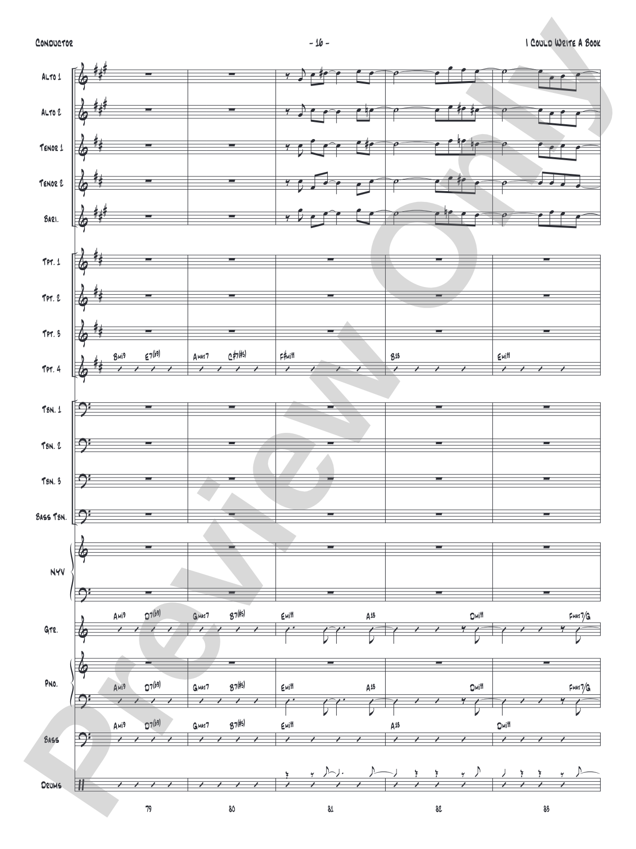 I Could Write a Book: Vocal Solo with Jazz Ensemble Conductor Score & Parts
