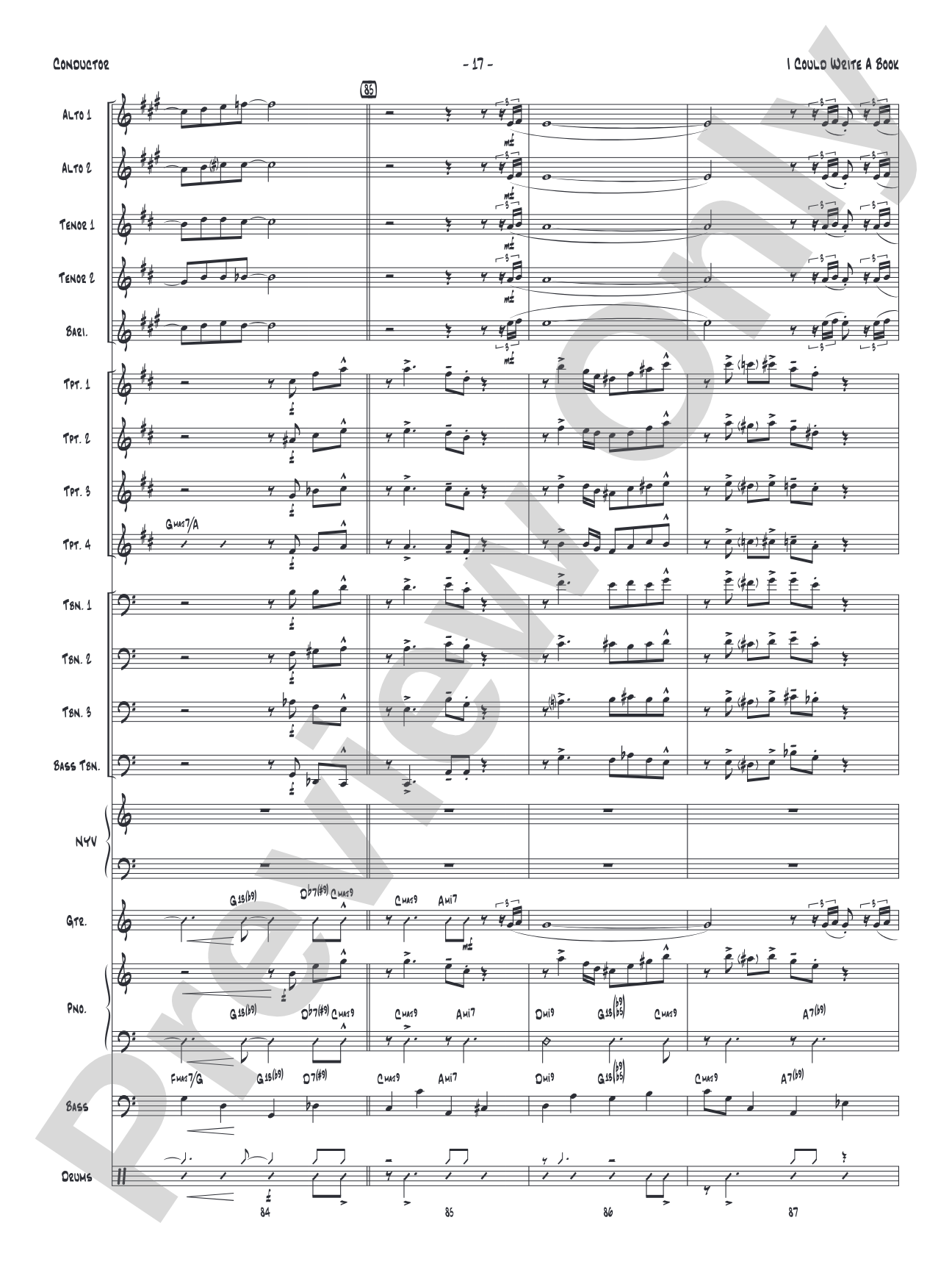I Could Write a Book: Vocal Solo with Jazz Ensemble Conductor Score & Parts