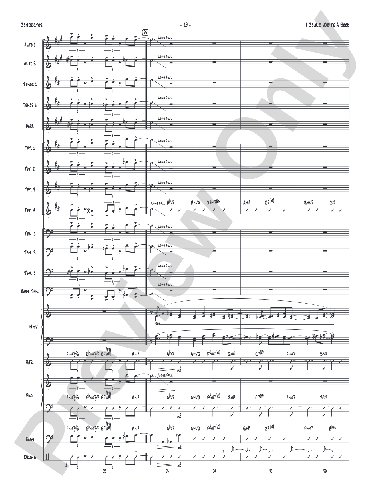 I Could Write a Book: Vocal Solo with Jazz Ensemble Conductor Score & Parts
