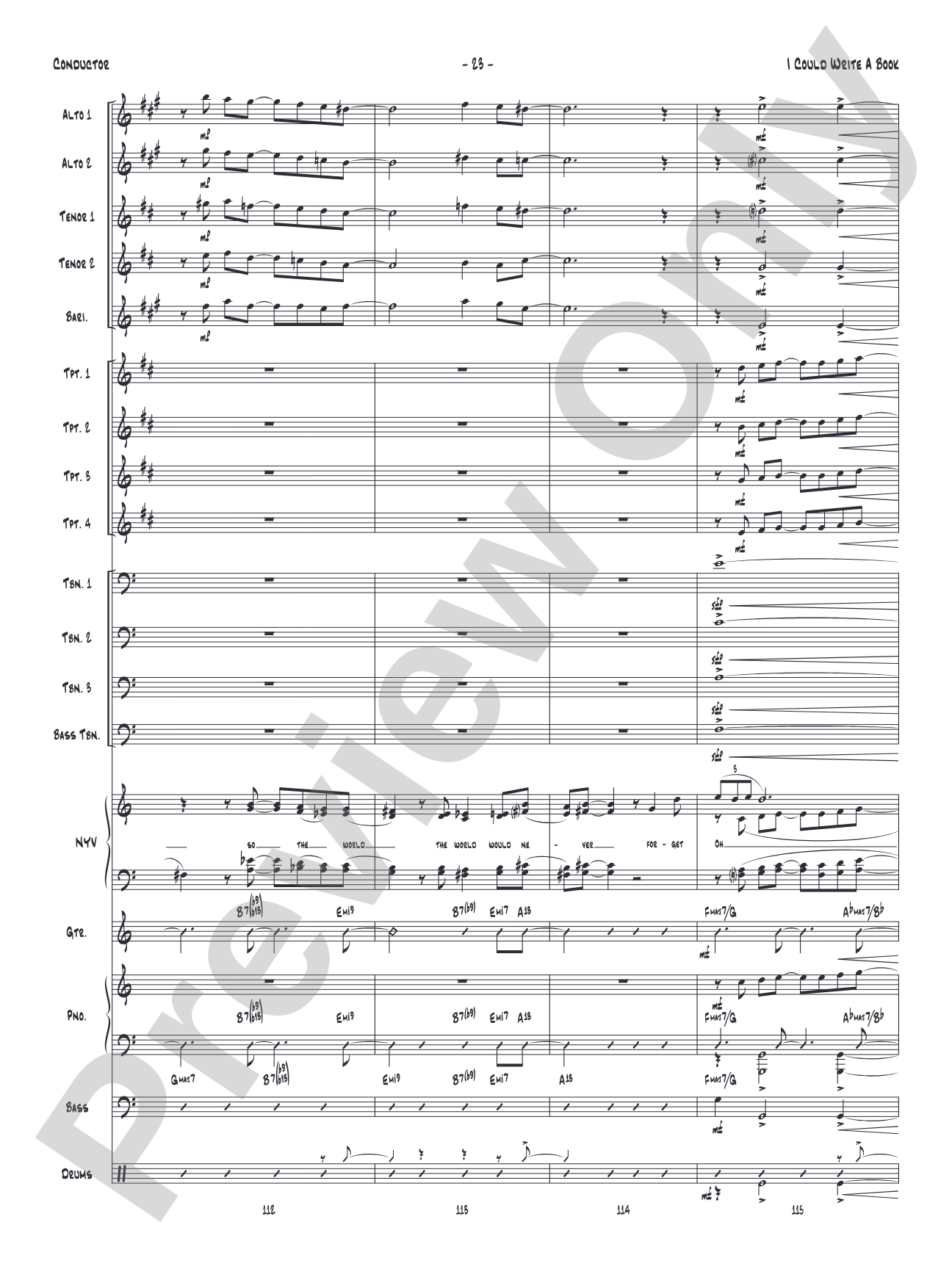I Could Write a Book: Vocal Solo with Jazz Ensemble Conductor Score & Parts