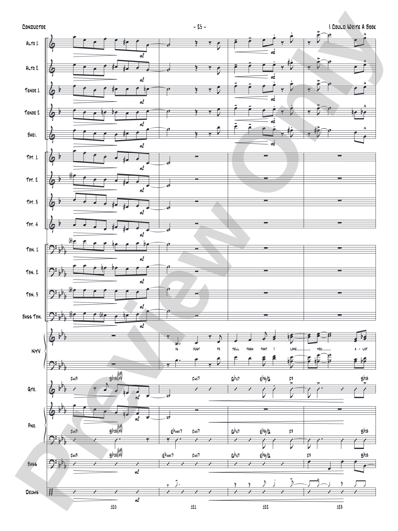 I Could Write a Book: Vocal Solo with Jazz Ensemble Conductor Score & Parts