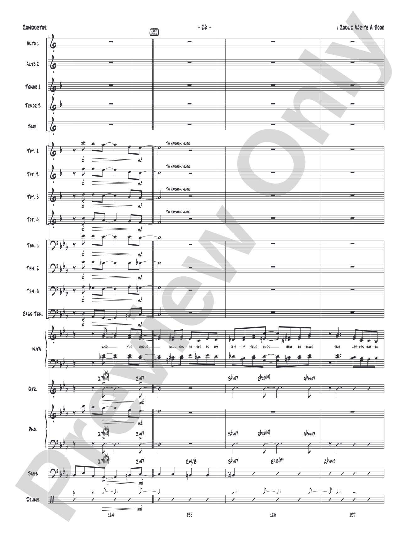 I Could Write a Book: Vocal Solo with Jazz Ensemble Conductor Score & Parts