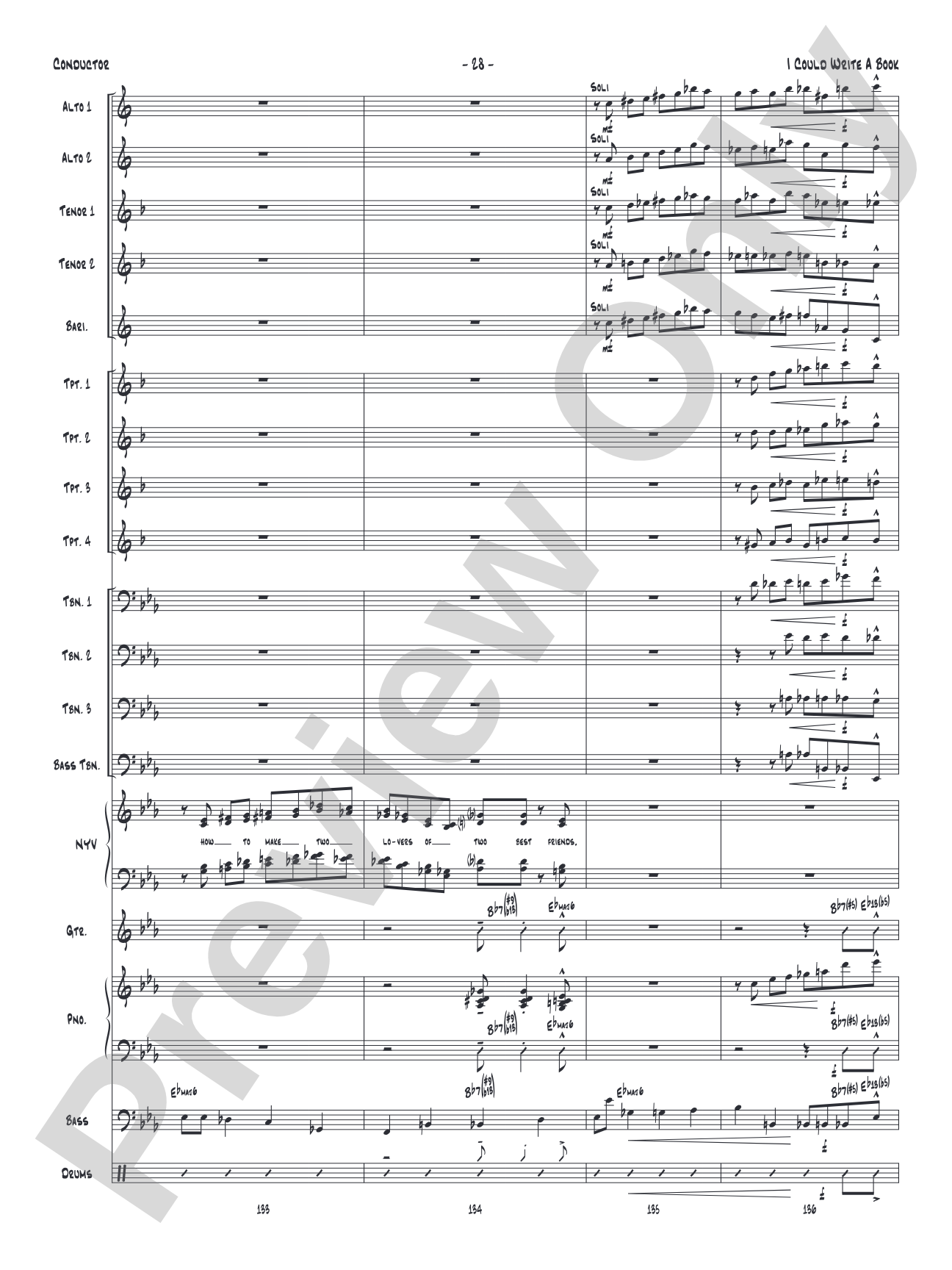 I Could Write a Book: Vocal Solo with Jazz Ensemble Conductor Score & Parts