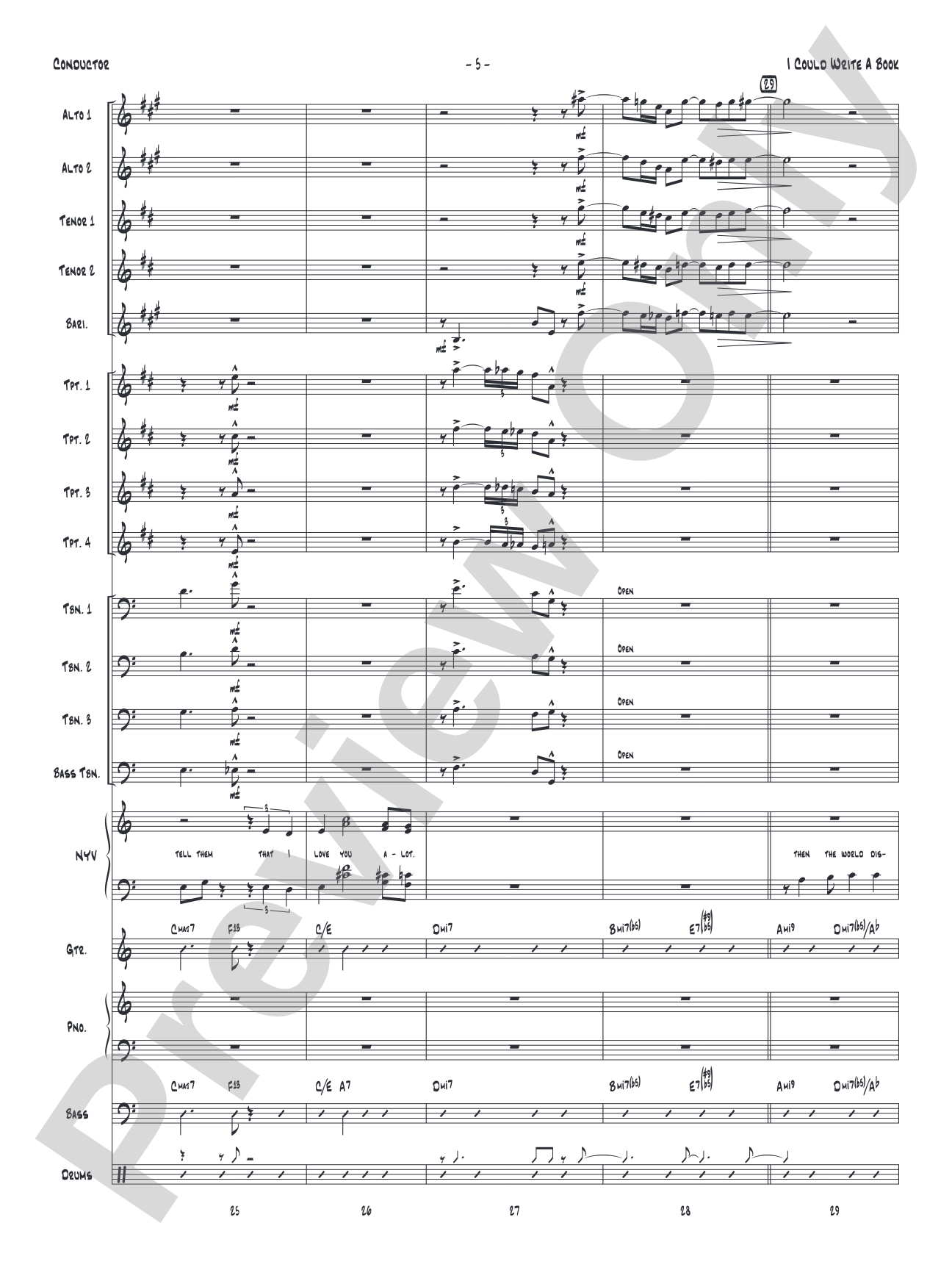 I Could Write a Book: Vocal Solo with Jazz Ensemble Conductor Score & Parts