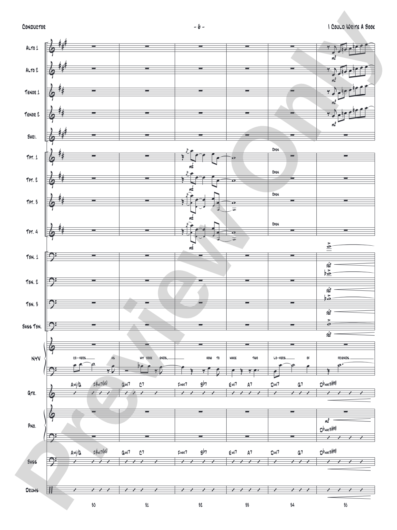 I Could Write a Book: Vocal Solo with Jazz Ensemble Conductor Score & Parts