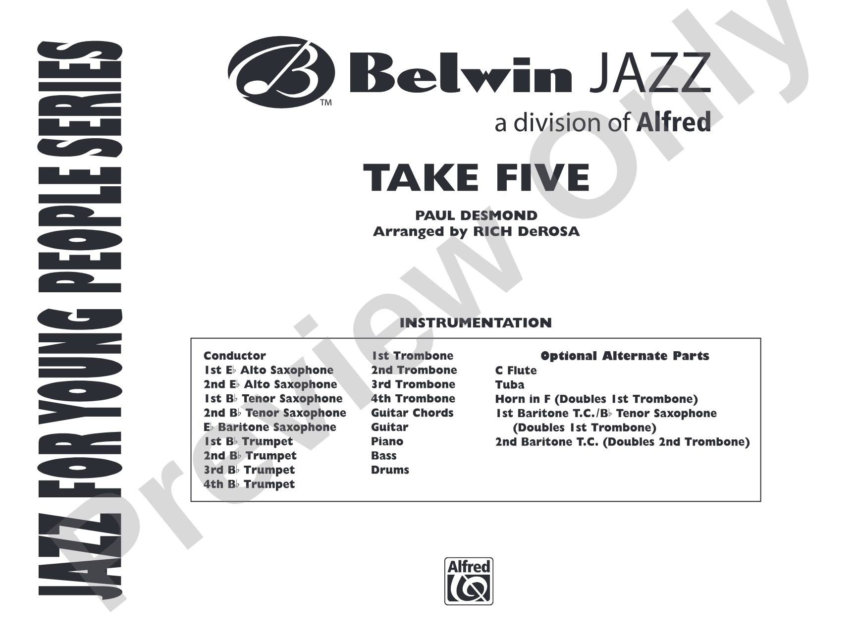 Take Five: Jazz Ensemble Conductor Score & Parts