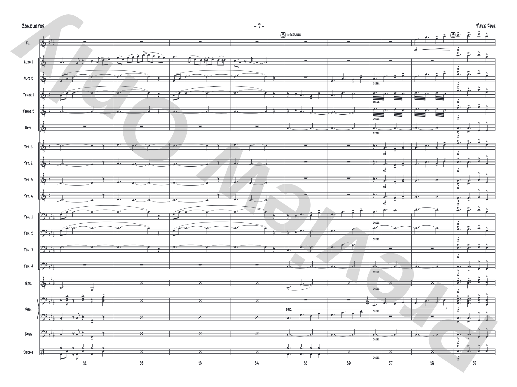 Take Five: Jazz Ensemble Conductor Score & Parts