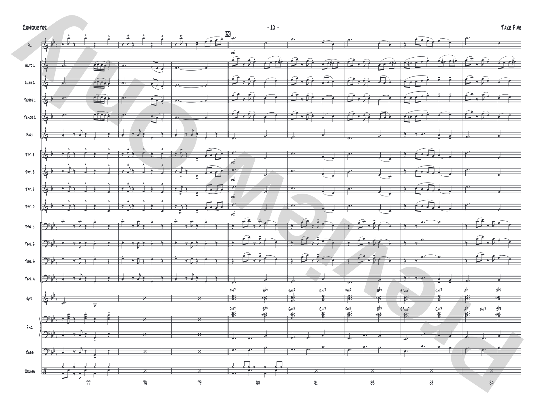Take Five: Jazz Ensemble Conductor Score & Parts